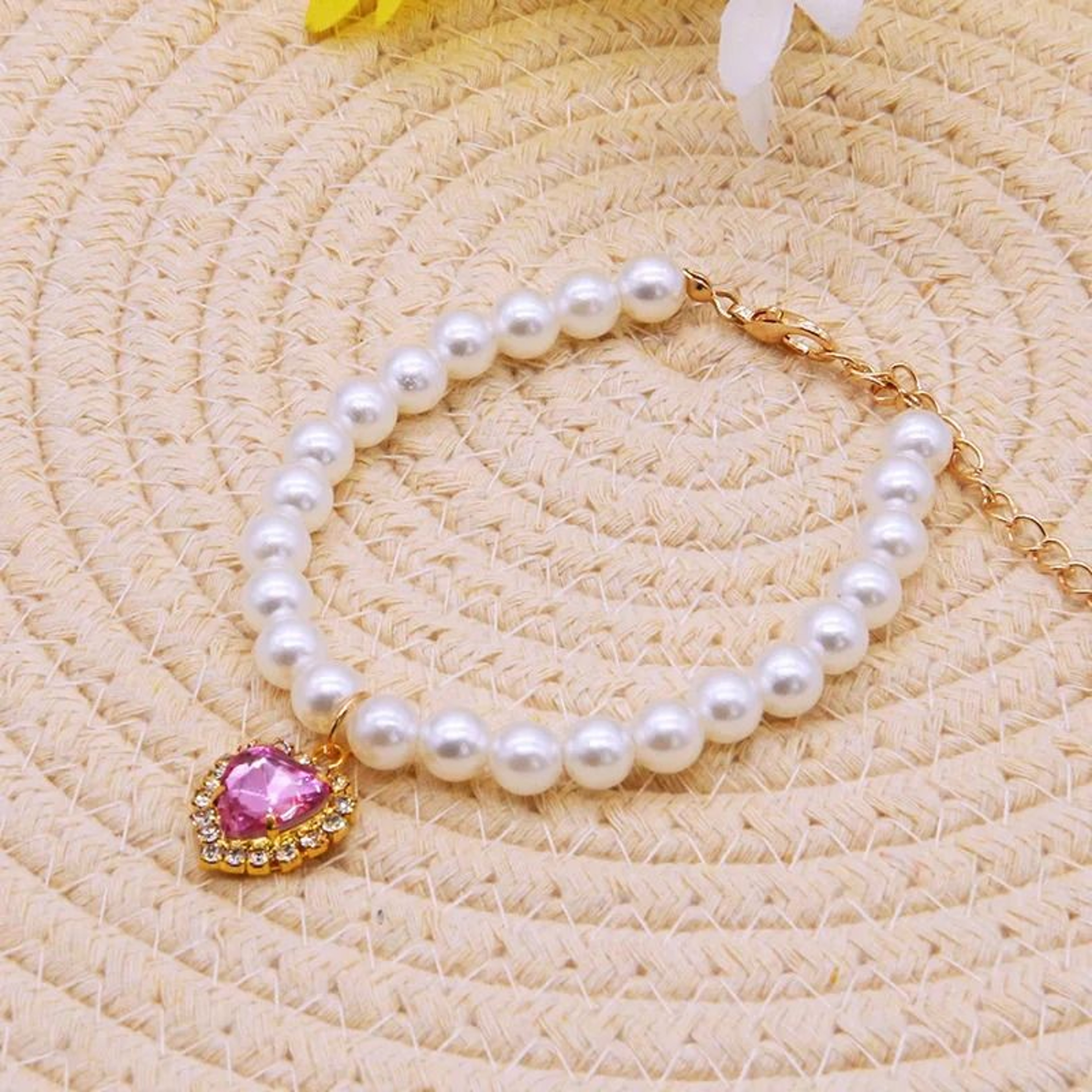 Adjustable Pearl Cat Collar Necklace For Kittens 11