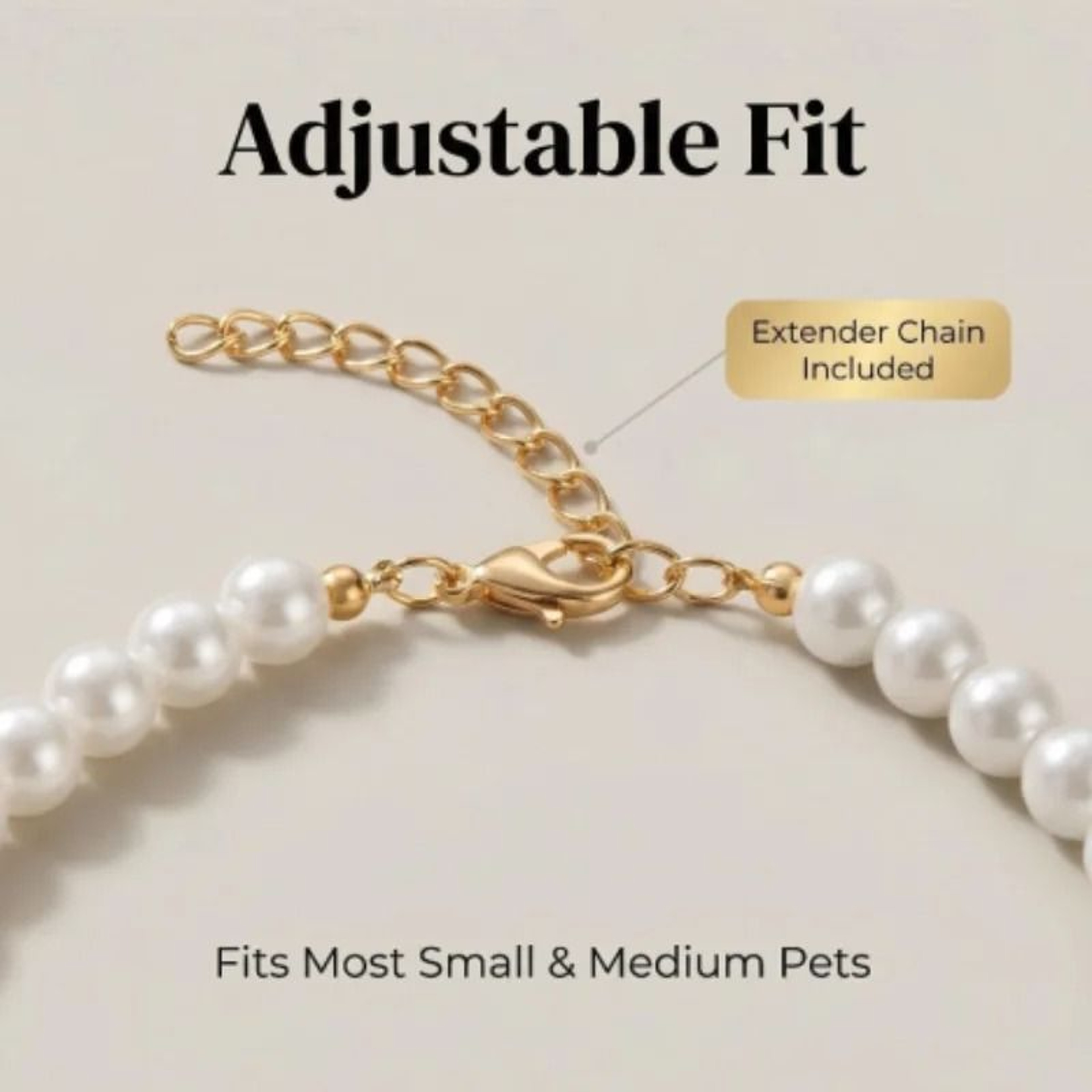 Adjustable Pearl Cat Collar Necklace For Kittens 13