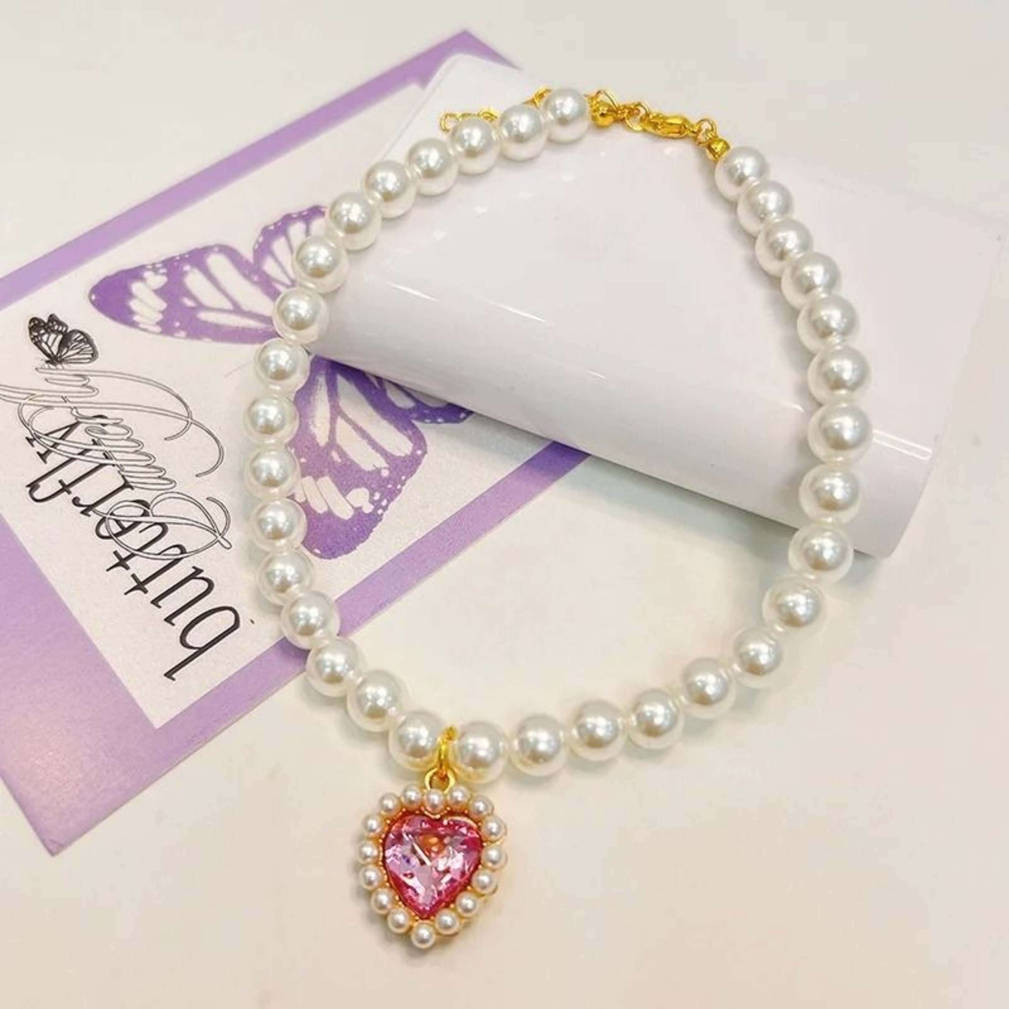 Adjustable Pearl Cat Collar Necklace For Kittens 3