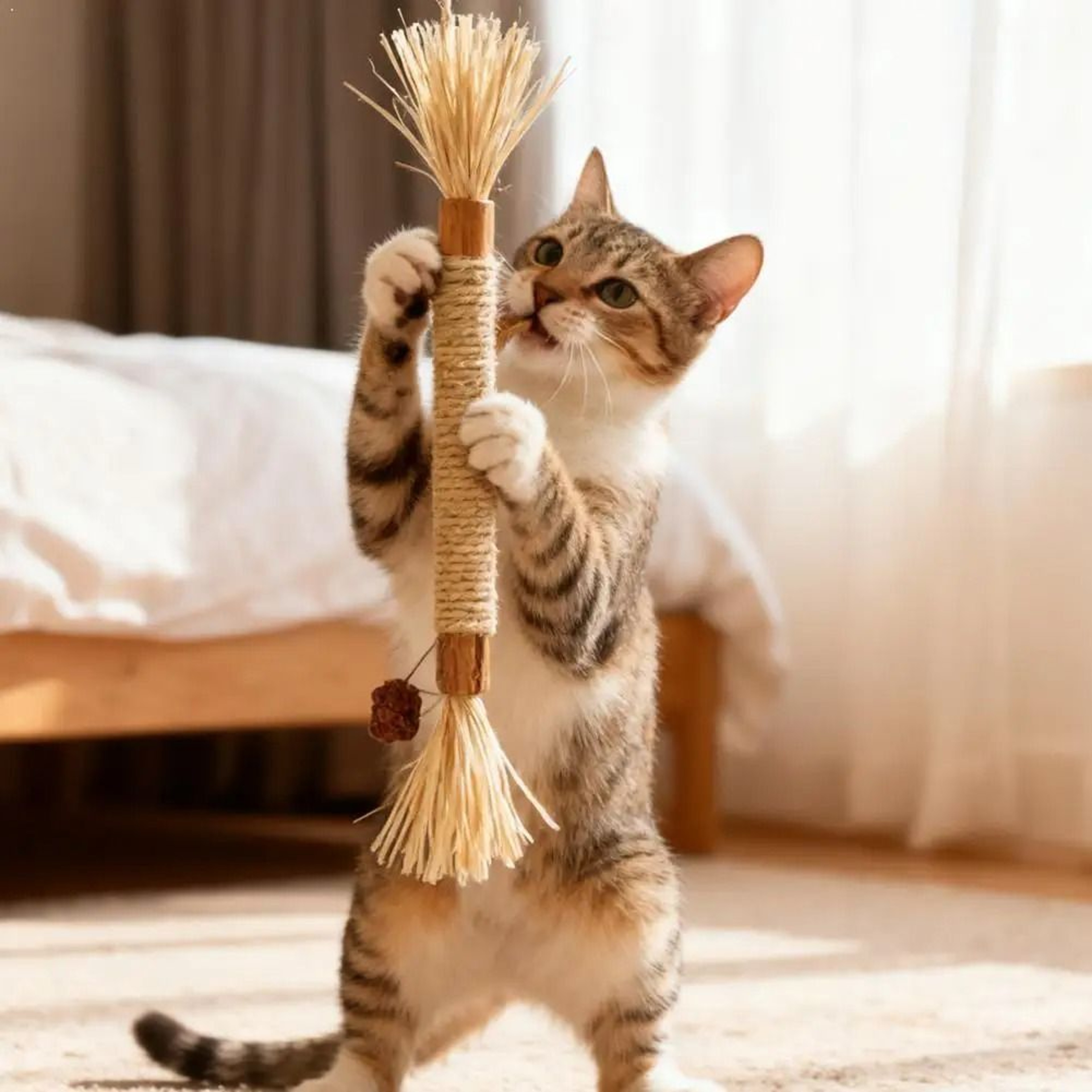 Cat Teeth Cleaning Chew Stick Toy With Cat Mint And Rope 0