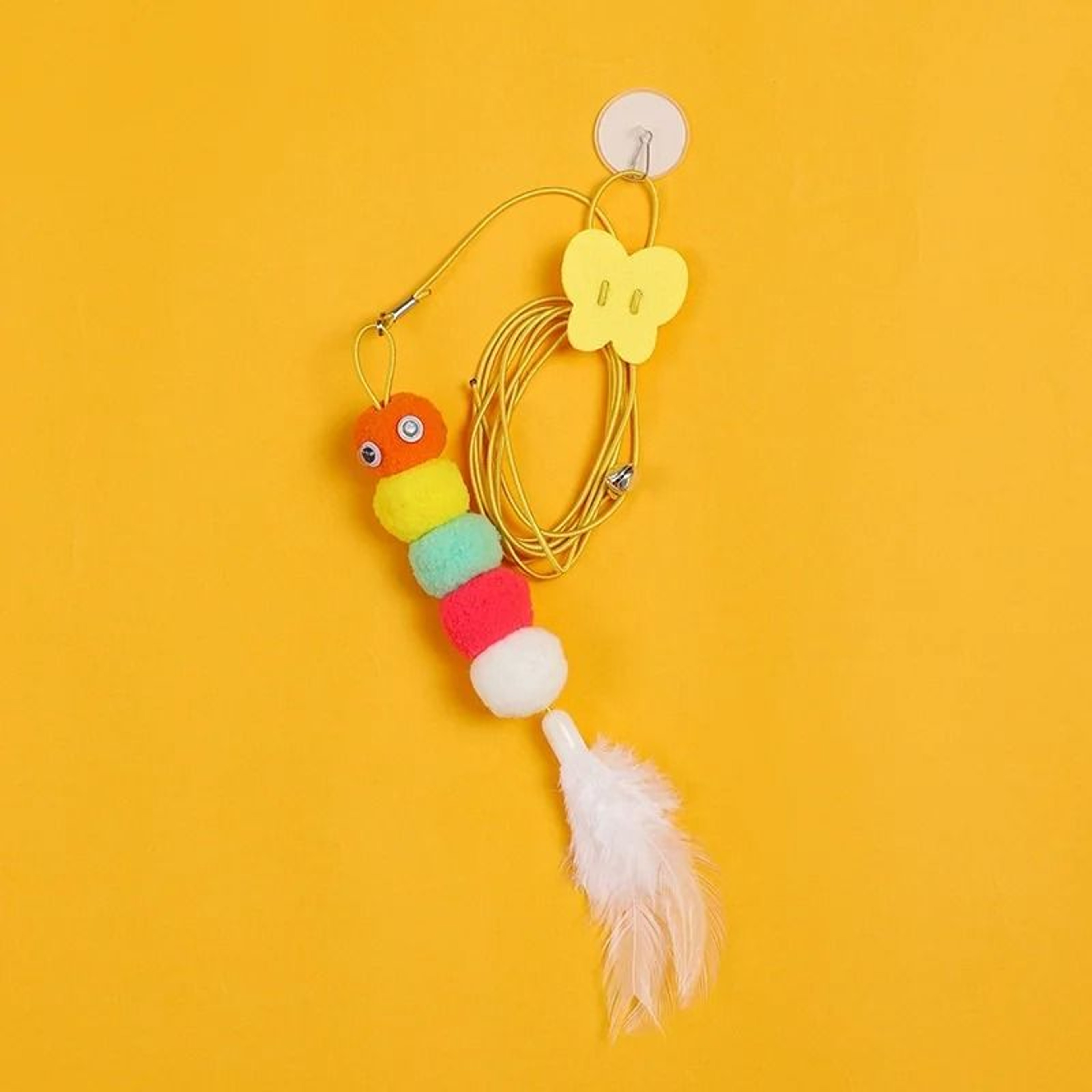 Elastic Hanging Feather Bell Cat Teaser Toy 2
