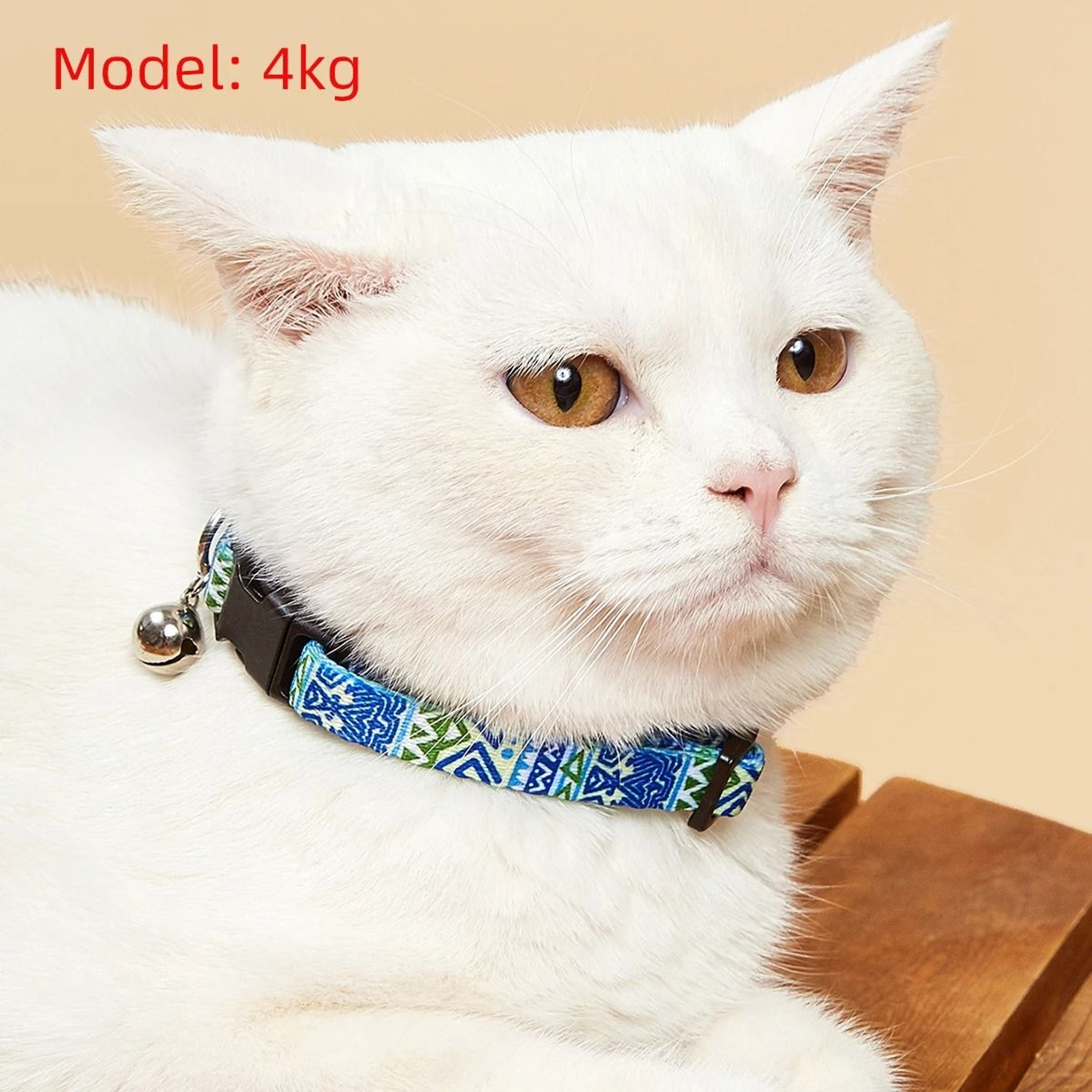 Colorful Adjustable Geometric Print Cat Collar With Bell For Kittens Puppies And Small Pets Daily W 6