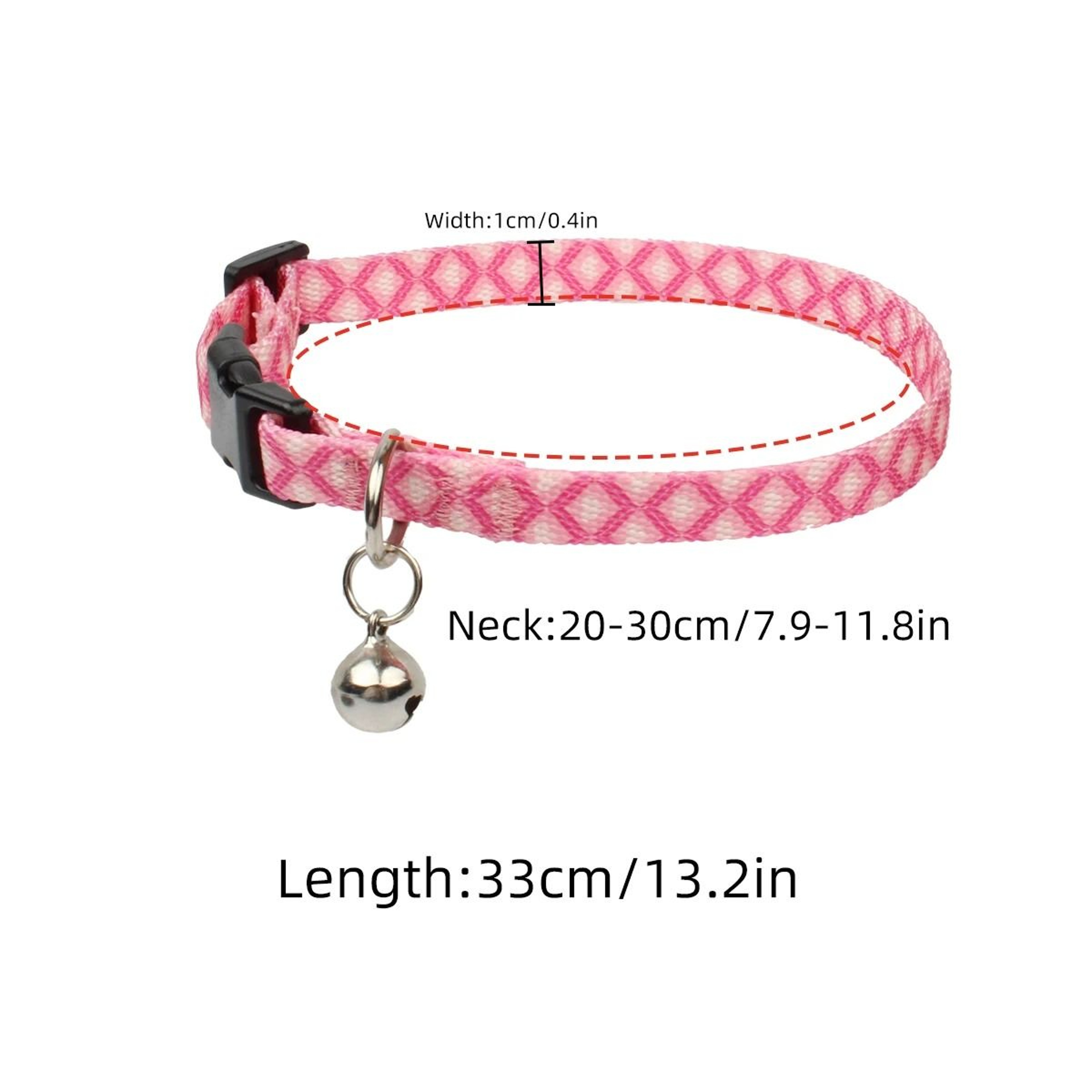 Colorful Adjustable Geometric Print Cat Collar With Bell For Kittens Puppies And Small Pets Daily W 8
