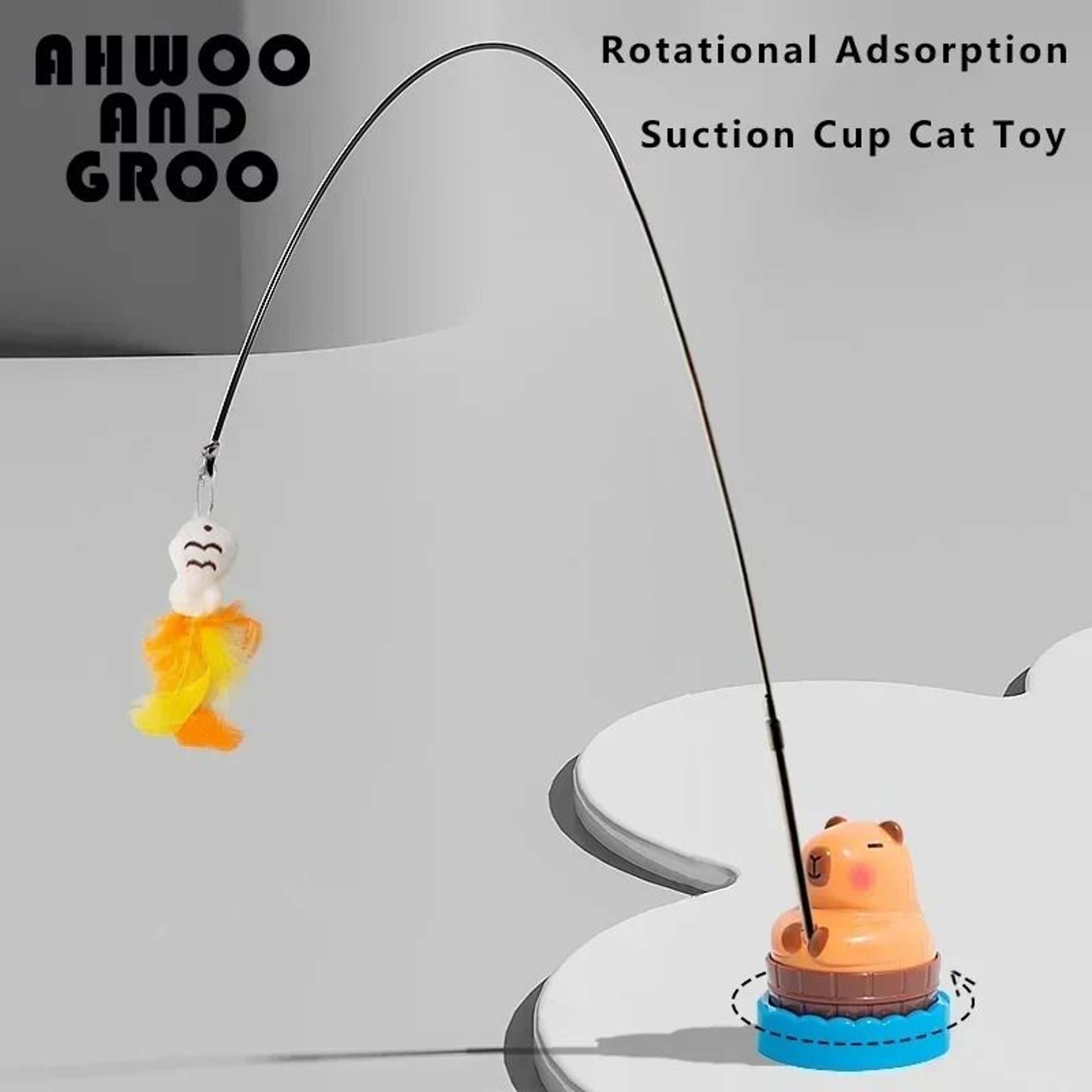 Simulation Capybara Bird Bell Cat Teaser Wand Toy For Kittens Indoor Interactive Chase And Play 12