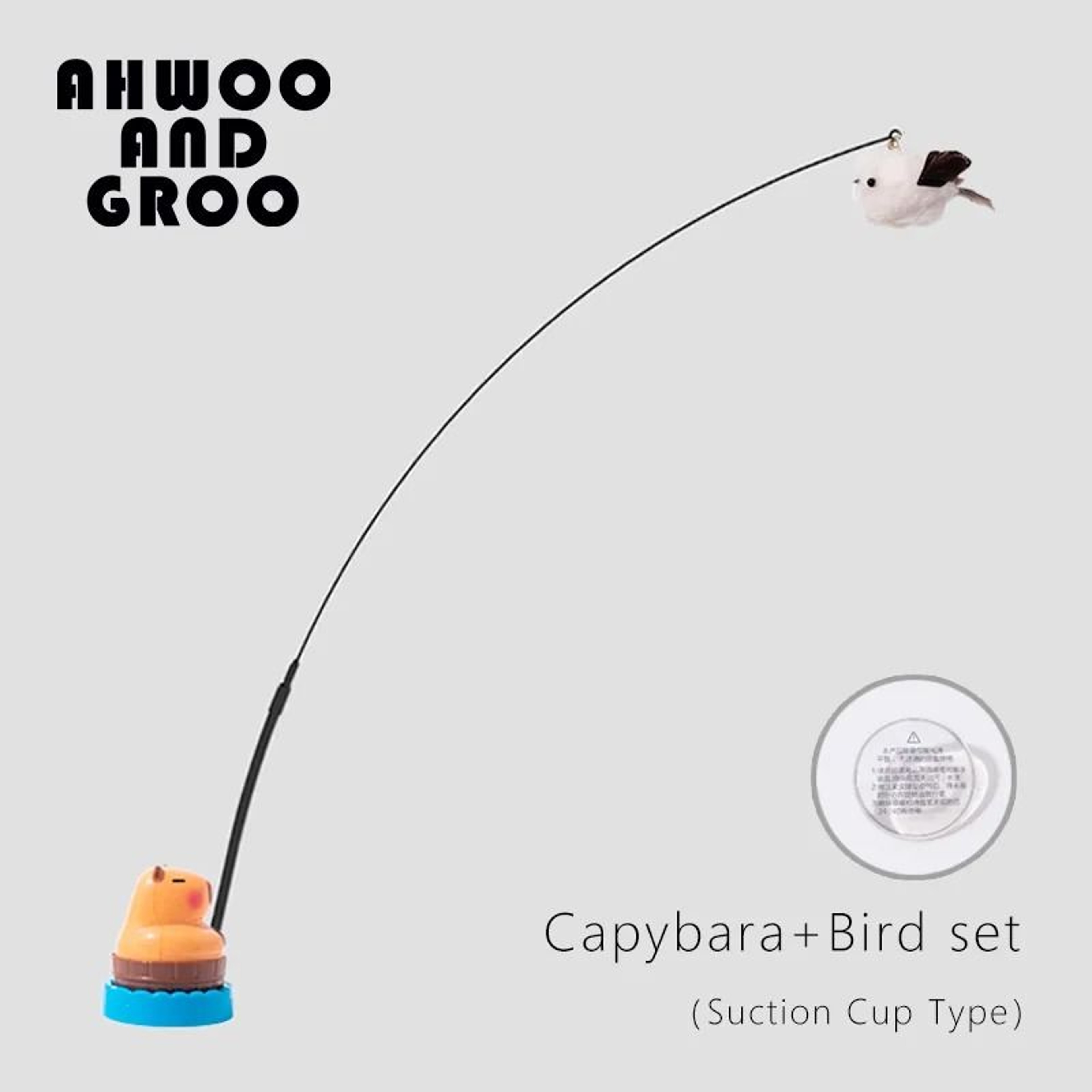 Simulation Capybara Bird Bell Cat Teaser Wand Toy For Kittens Indoor Interactive Chase And Play 3