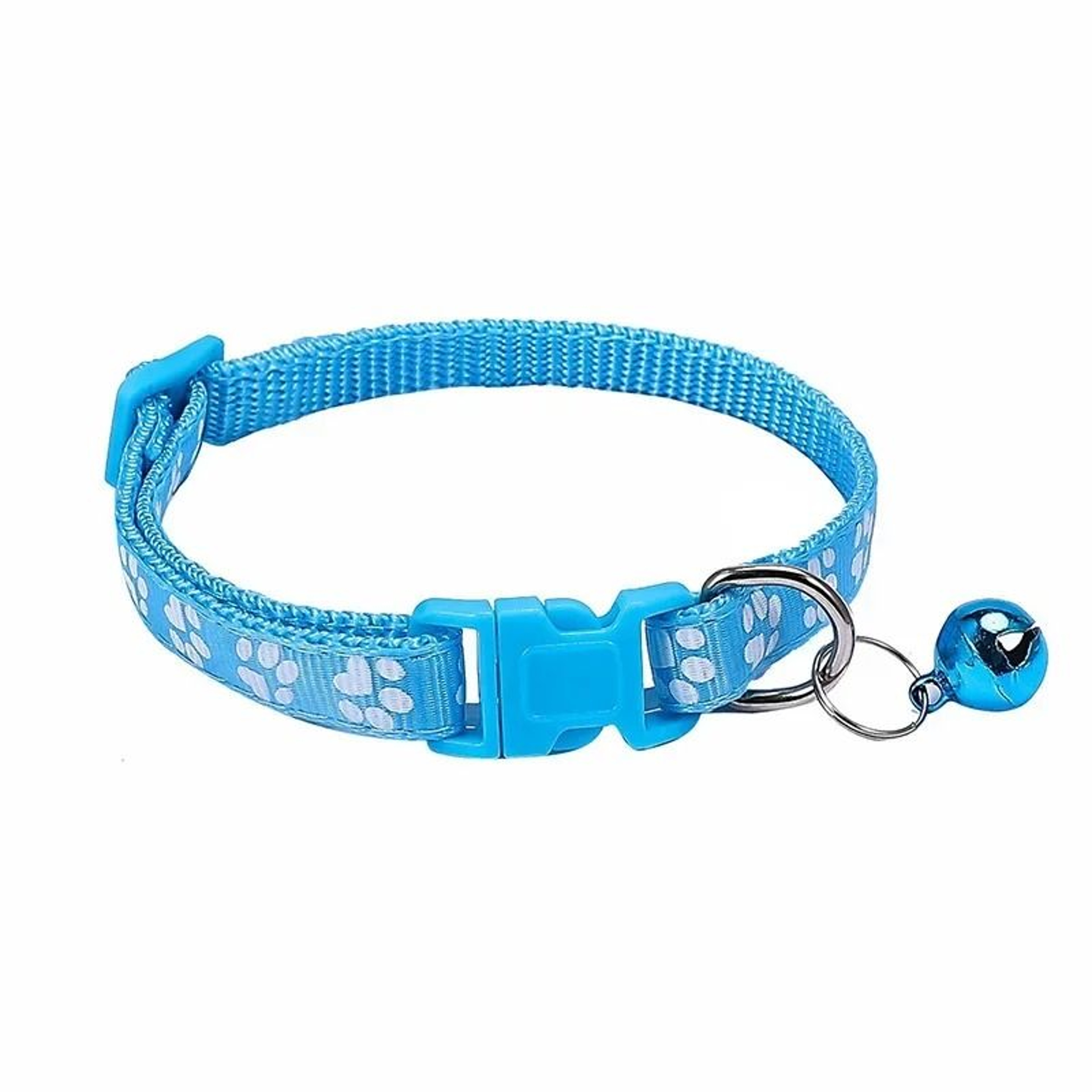 Colorful Adjustable Pet Collar With Bell Cartoon Paw Print For Kittens Puppies Cats Dogs 3