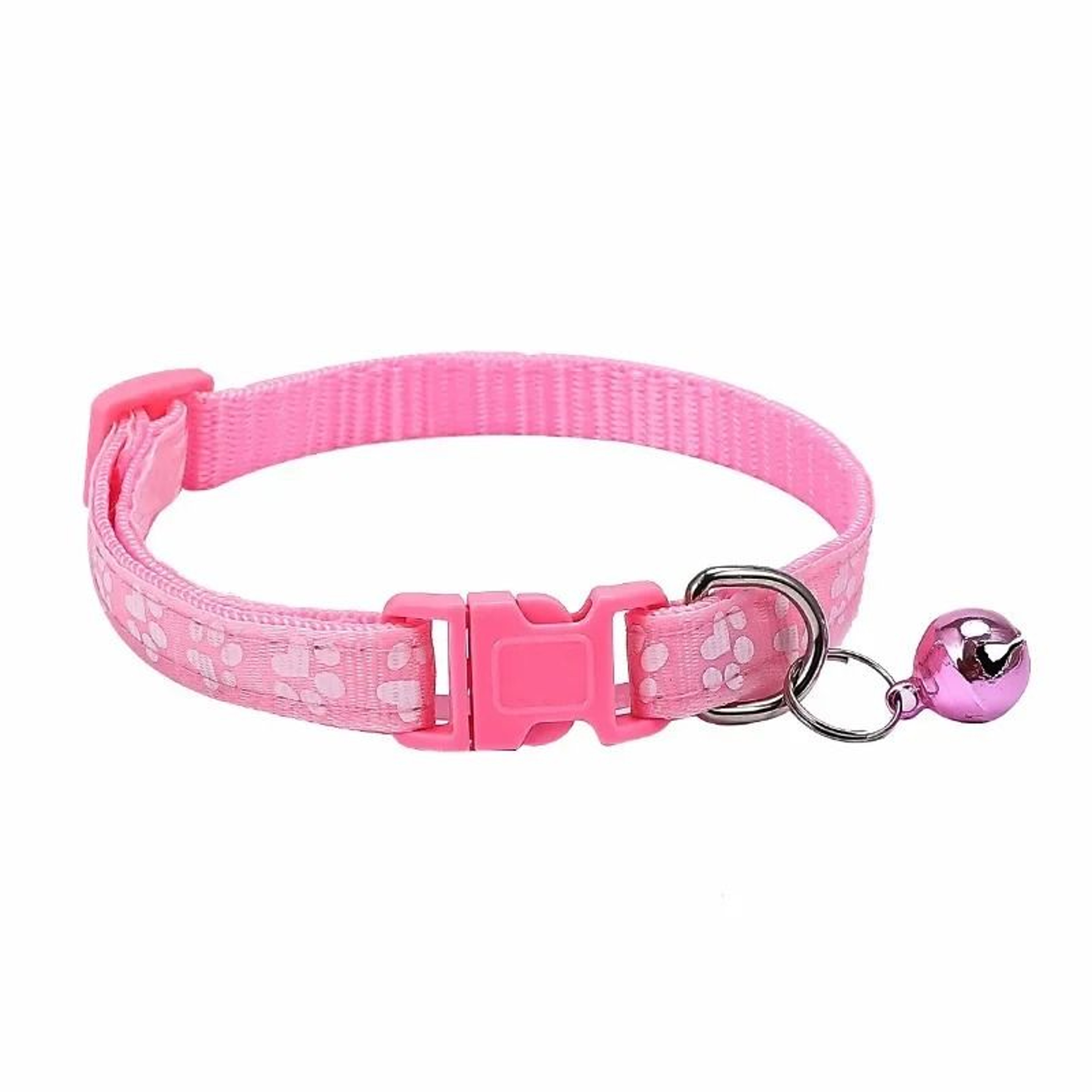 Colorful Adjustable Pet Collar With Bell Cartoon Paw Print For Kittens Puppies Cats Dogs 5