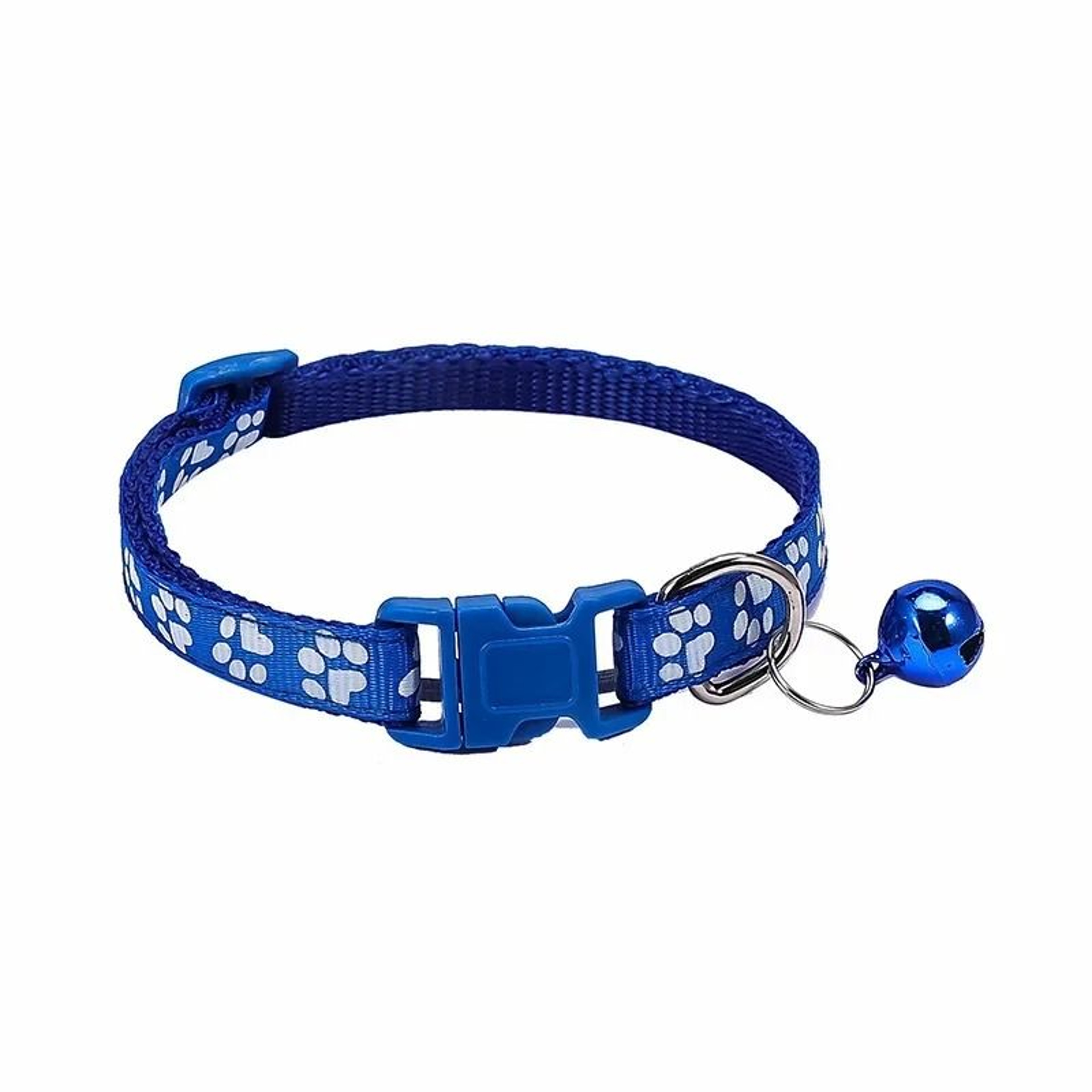 Colorful Adjustable Pet Collar With Bell Cartoon Paw Print For Kittens Puppies Cats Dogs 7