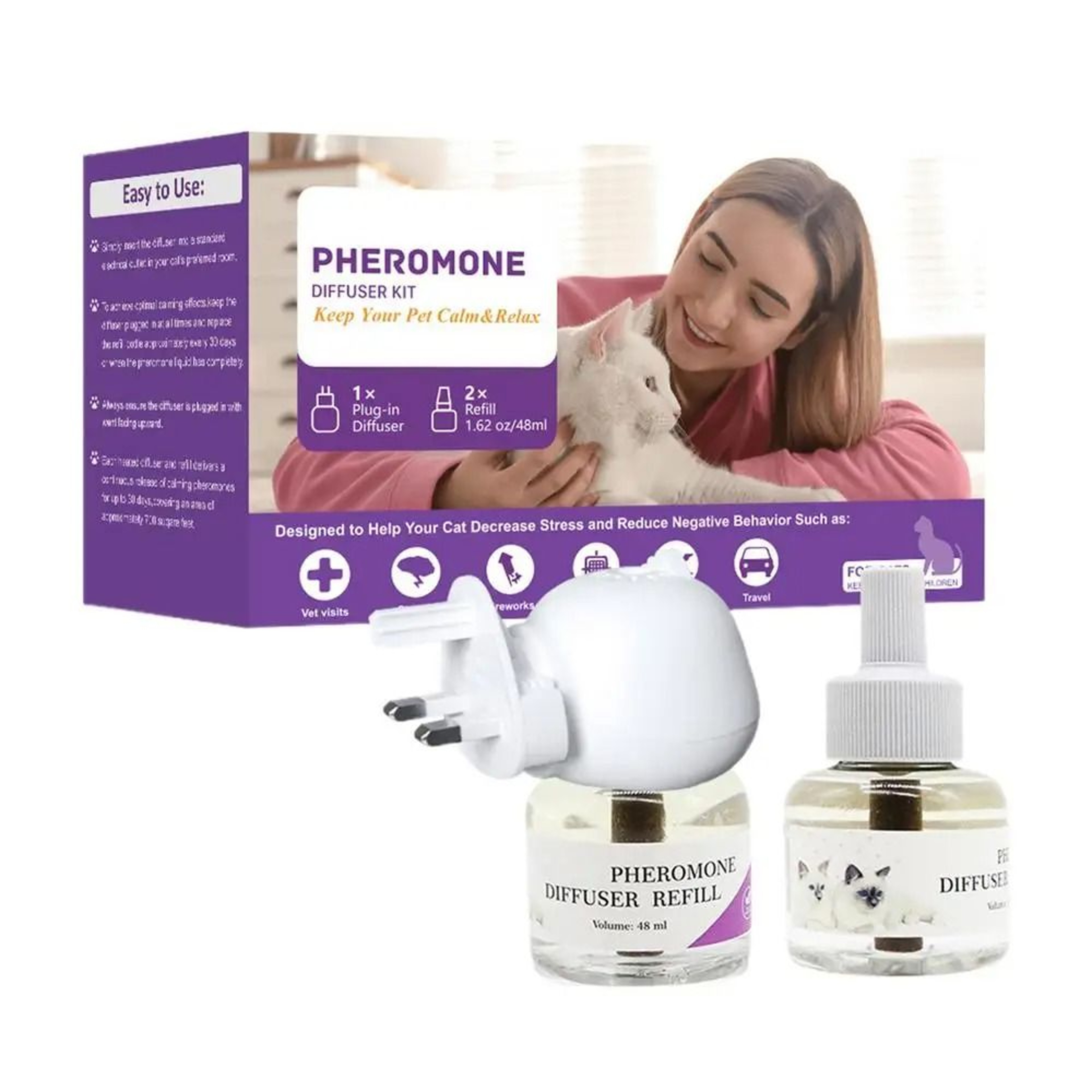 Long Lasting Cat Pheromone Diffuser Plug In For Stress Relief Travel And Kitten Comfort 2