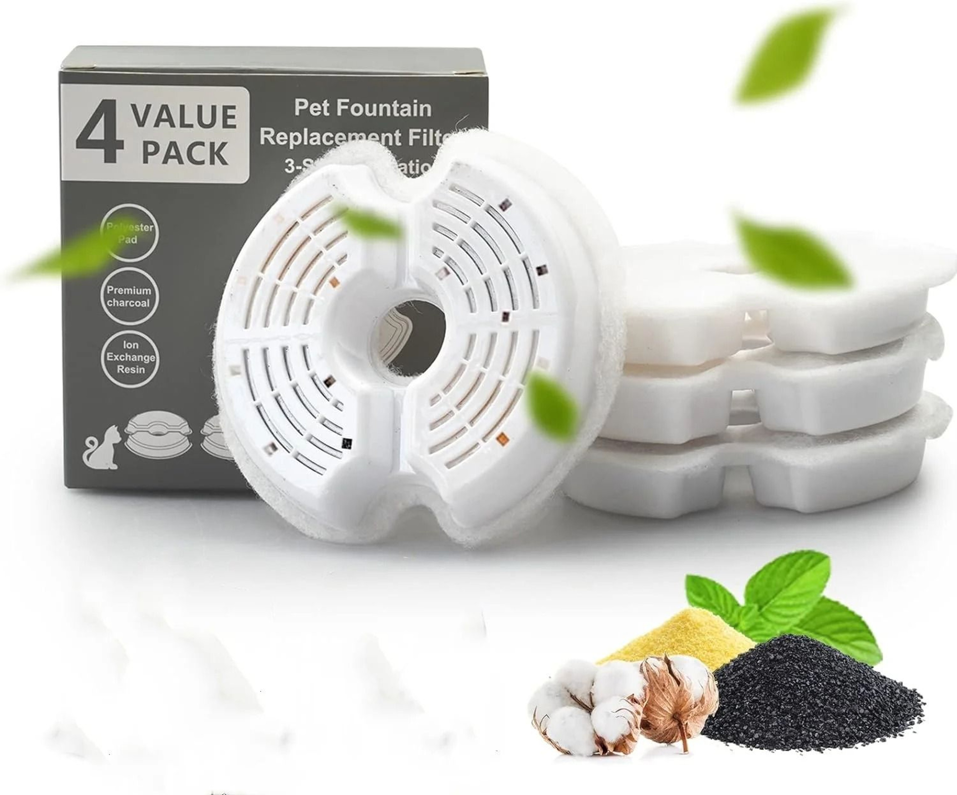 Multiple Filtration Cat Water Fountain Filter Replacement Pack For Fresh Clean Pet Drinking Water 1