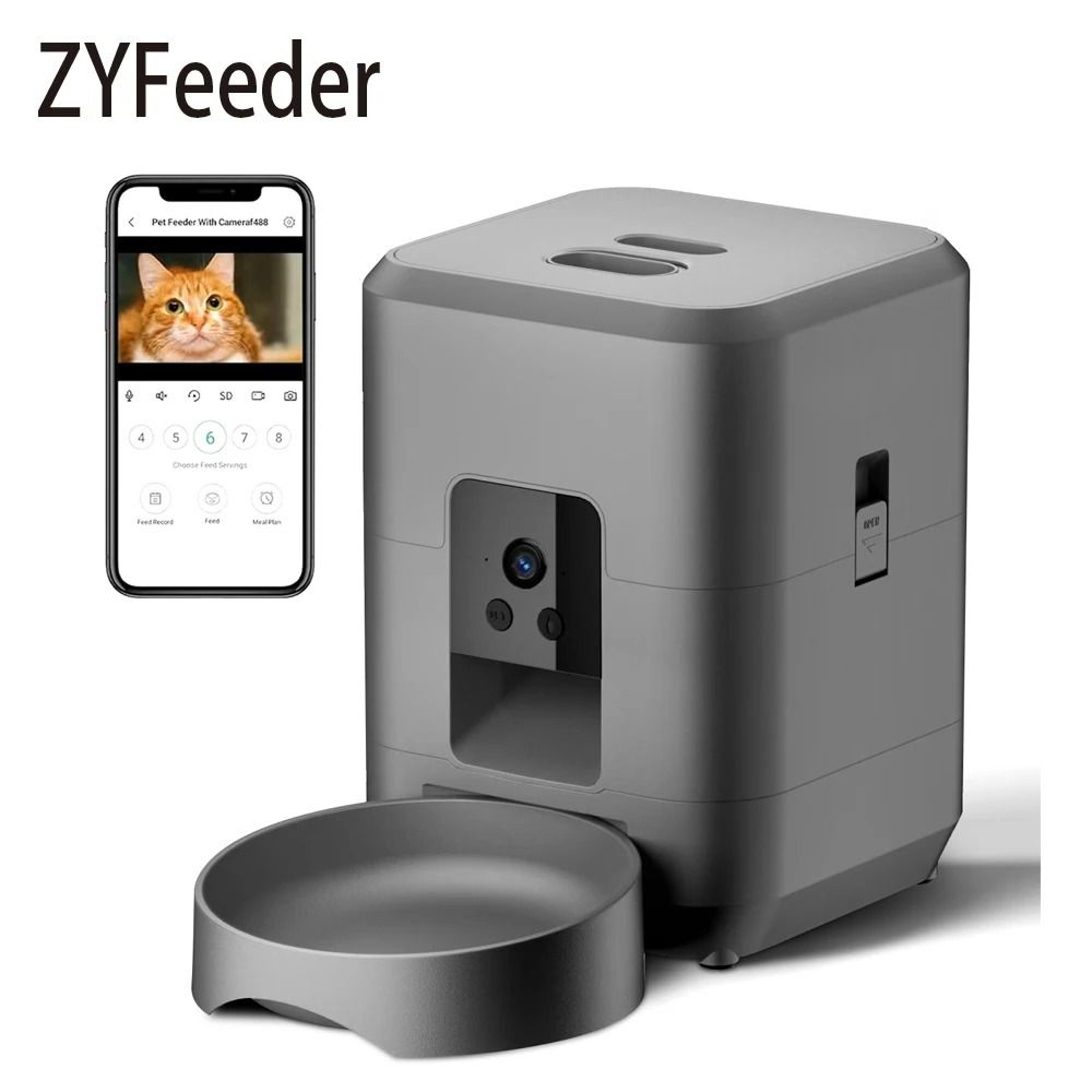 Smart 2L Automatic Pet Feeder With Camera Wifi App Control For Cats Dogs 1