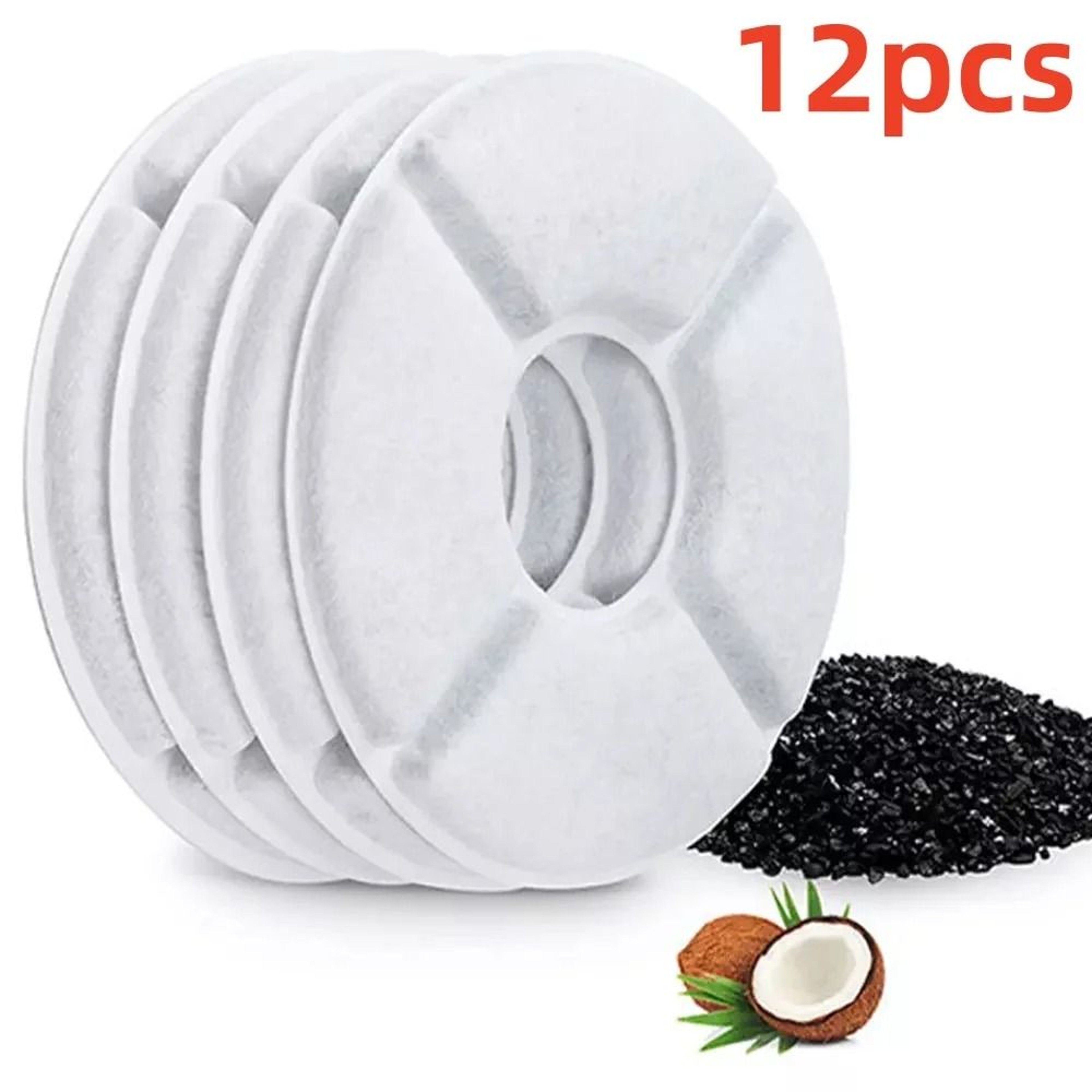 Twelve Piece Activated Carbon Cat Water Fountain Filter Set For 1 6L Pet Dispensers 2