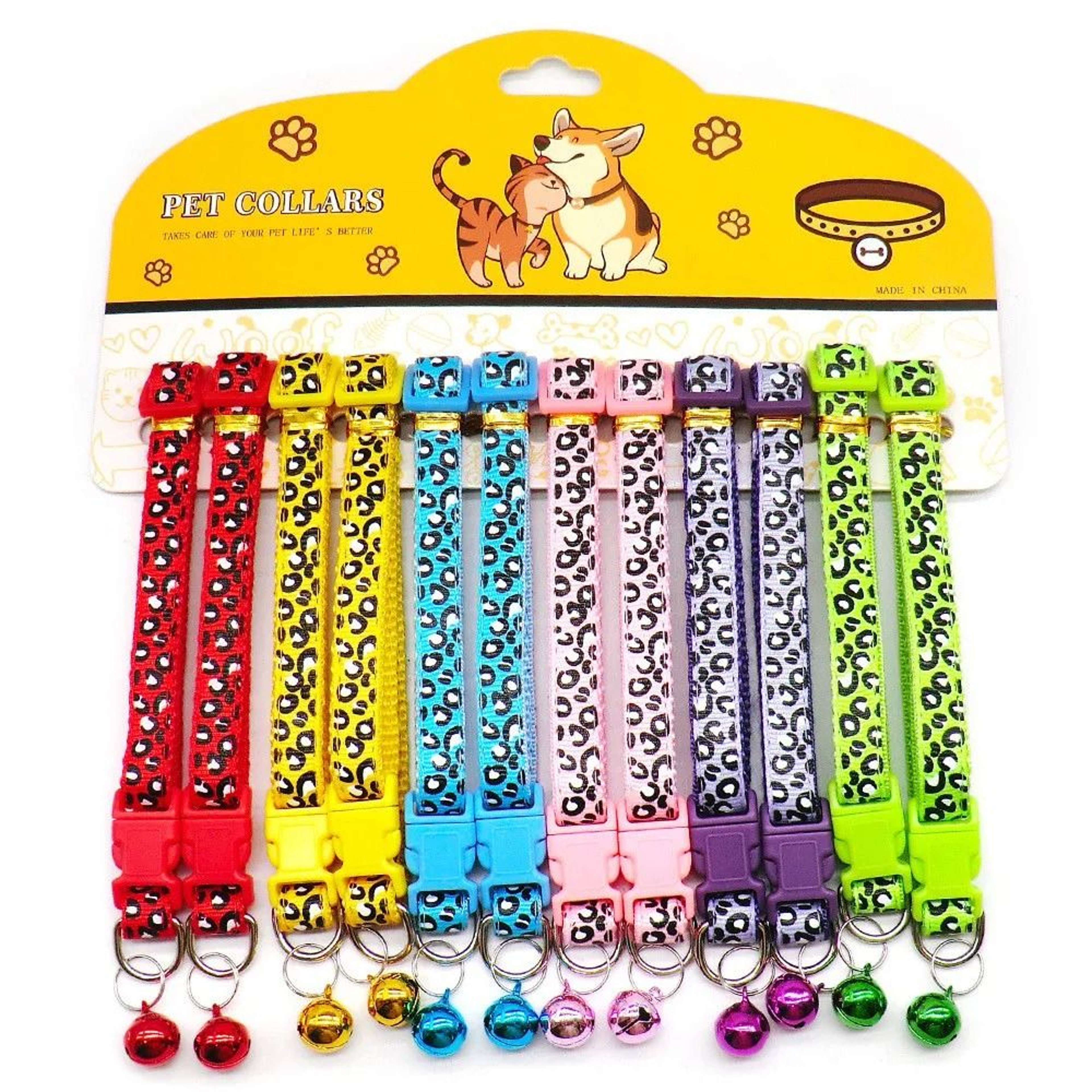 Twelve Piece Adjustable Nylon Pet Collar Set With Bell For Cats Dogs And Puppies 3