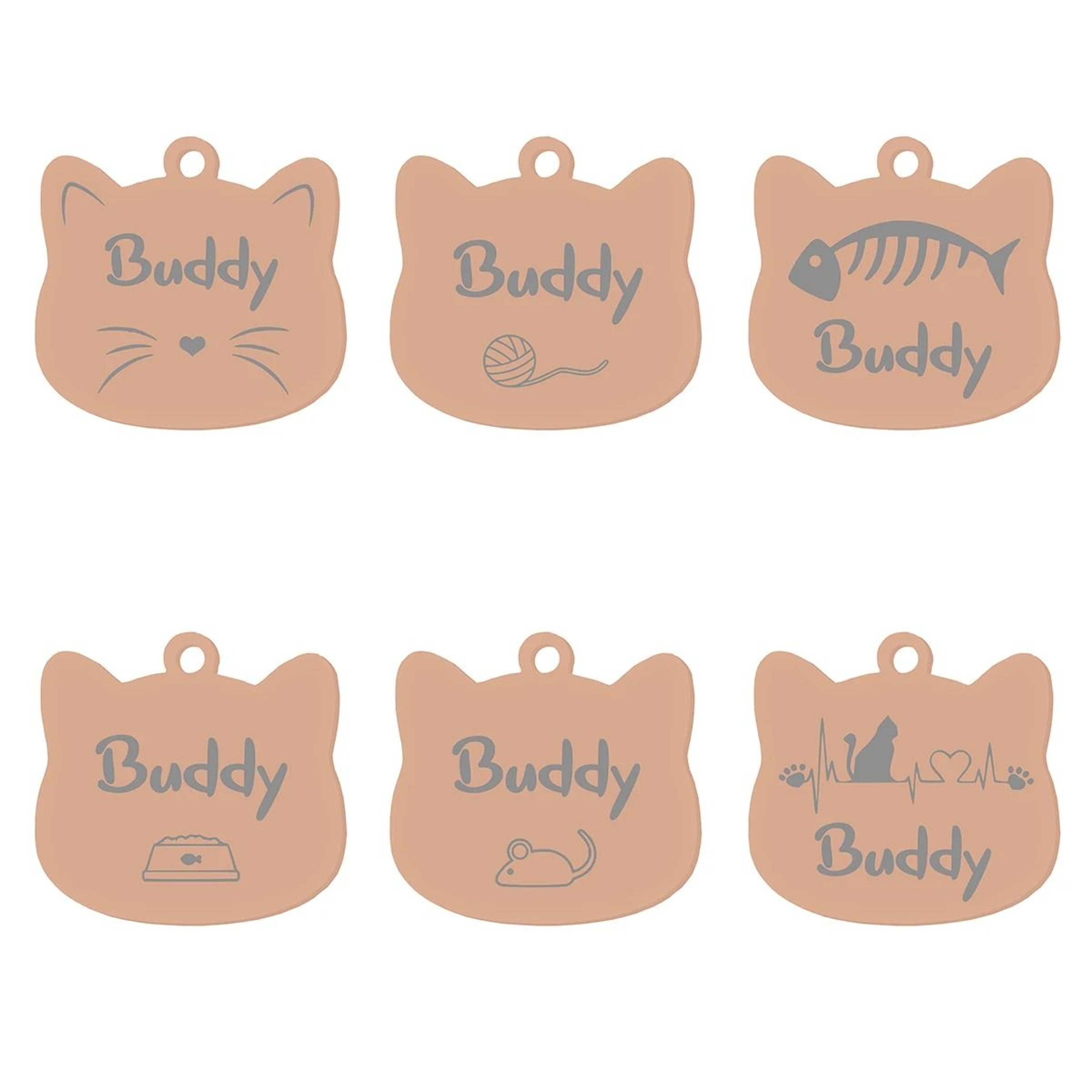 Custom Stainless Steel Cat Name Tag Engraved Pet ID Pendant 29