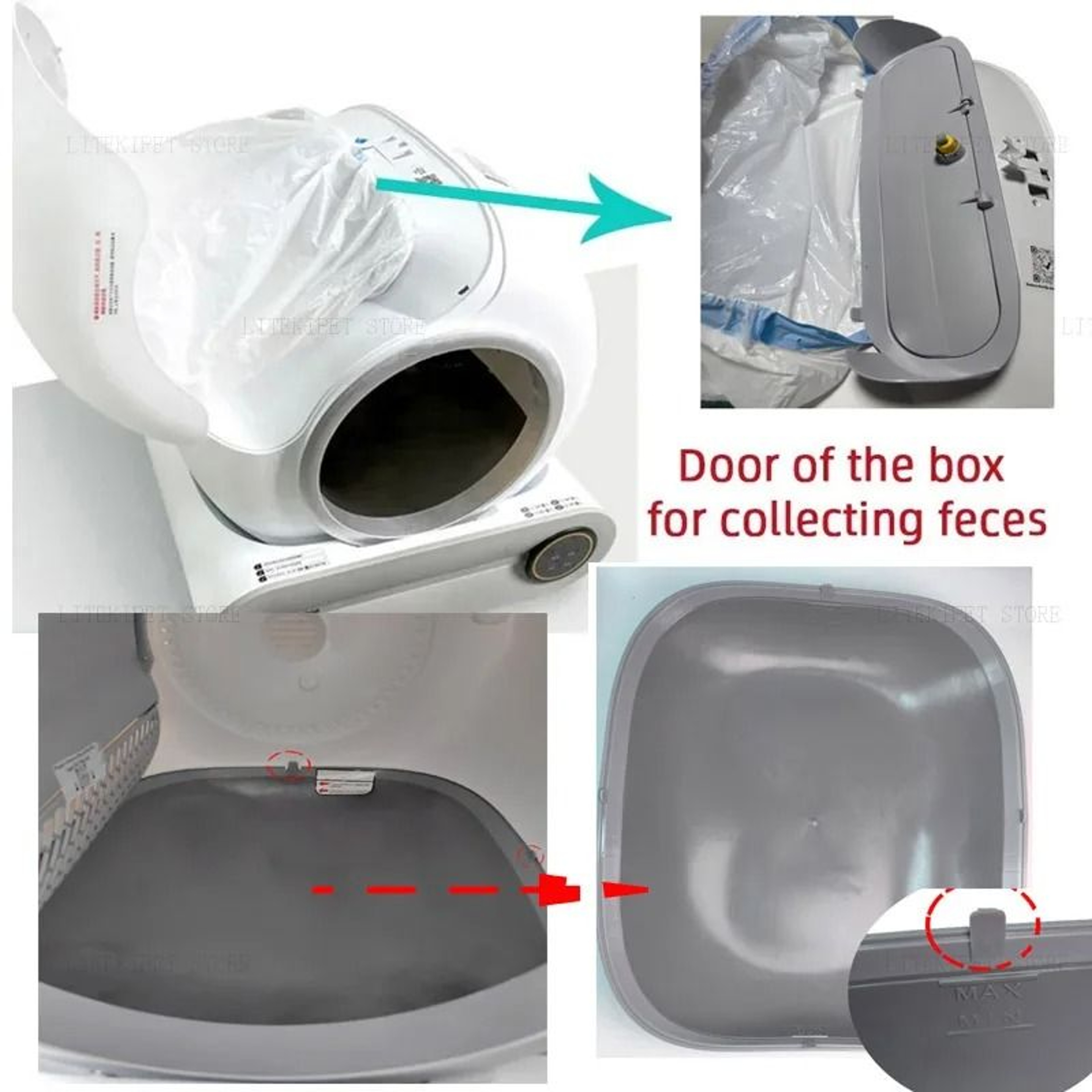 Automatic Cat Litter Box Filter Bin Door Replacement Accessory 7