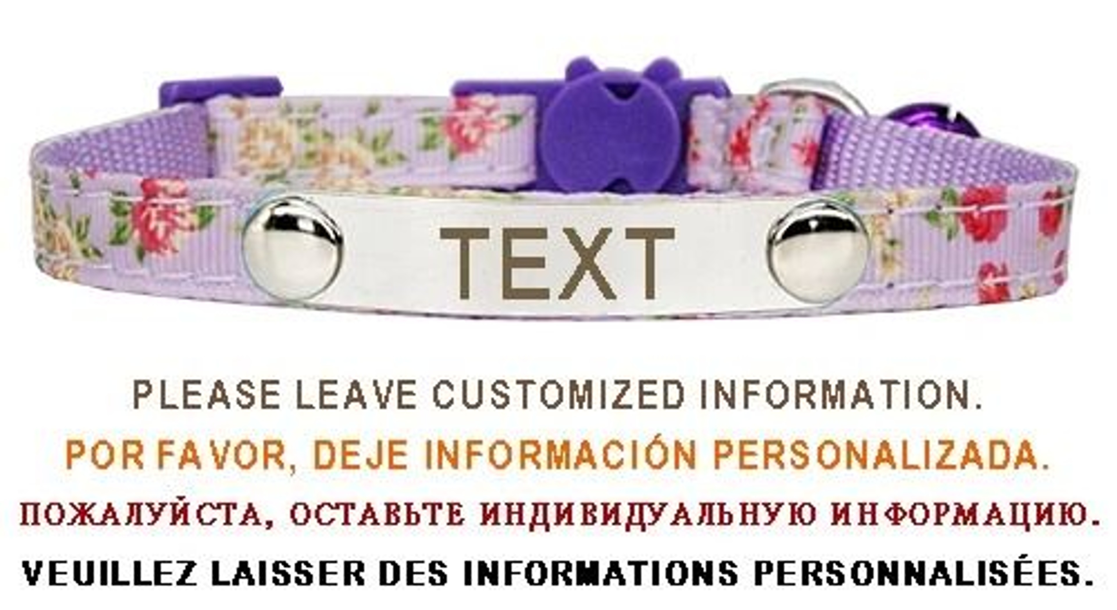 Personalized Cat Collar With Safety Buckle And Engraved Nameplate 9