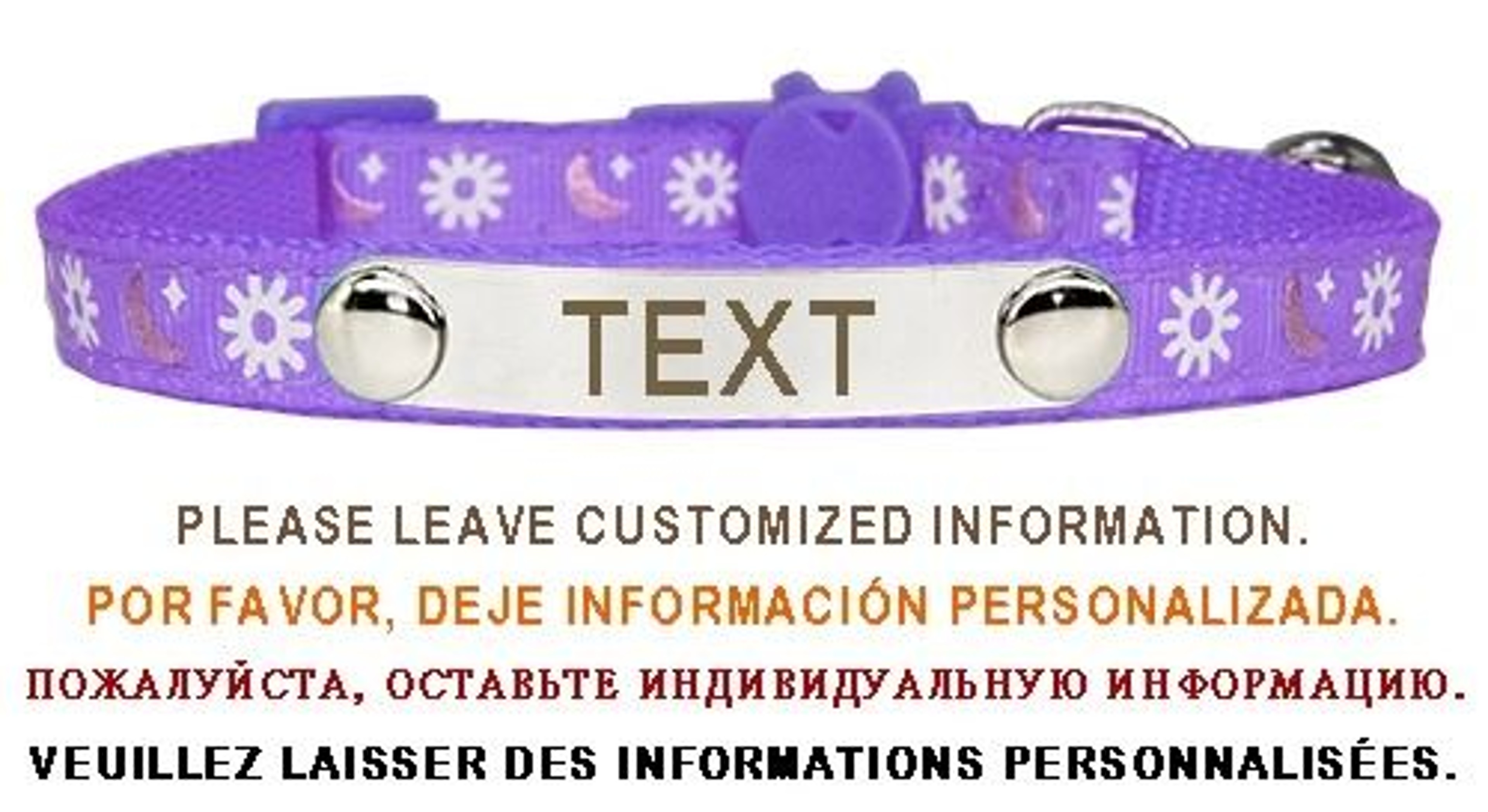 Personalized Cat Collar With Safety Buckle And Engraved Nameplate 1