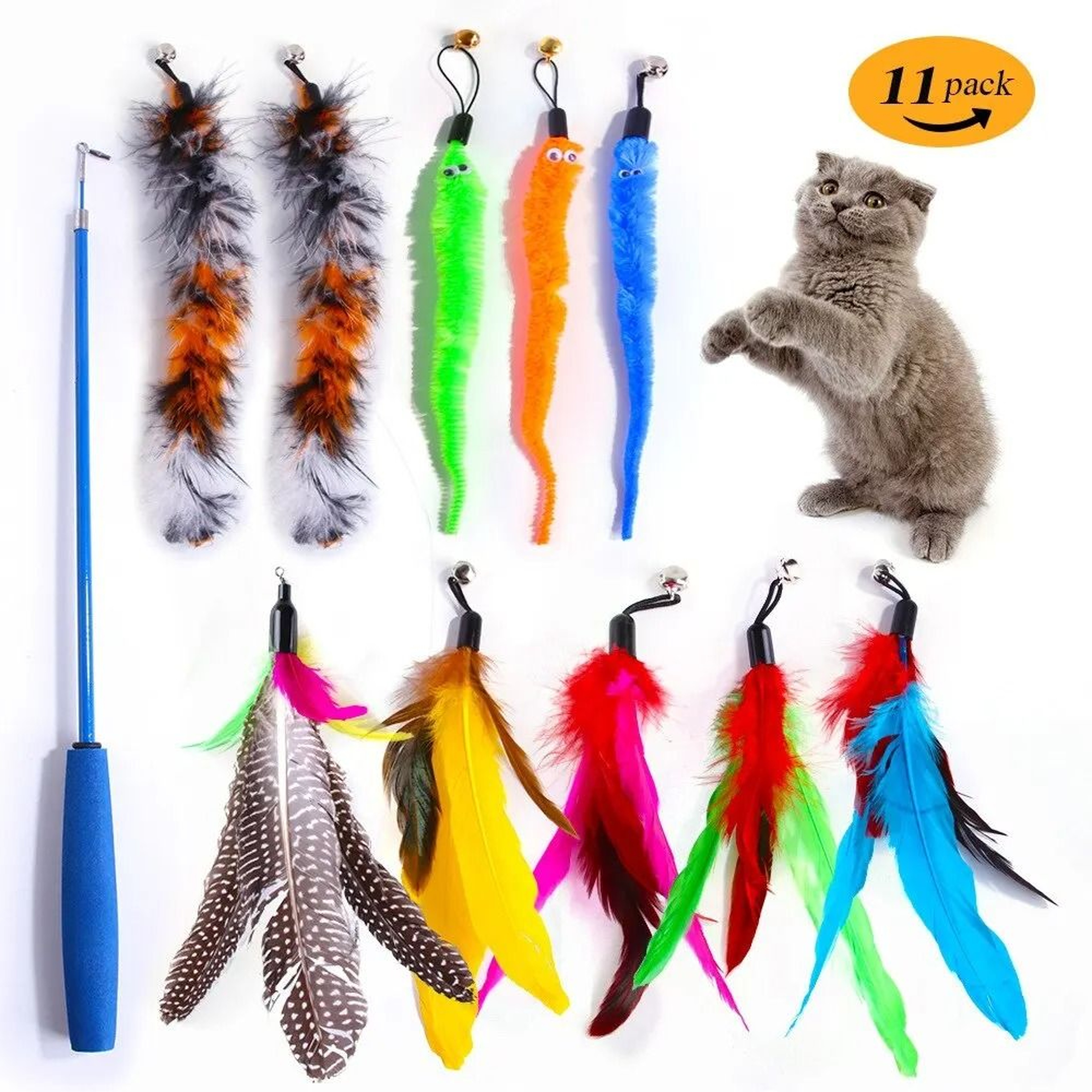 Cat Feather Wand Replacement Set For Interactive Play 7