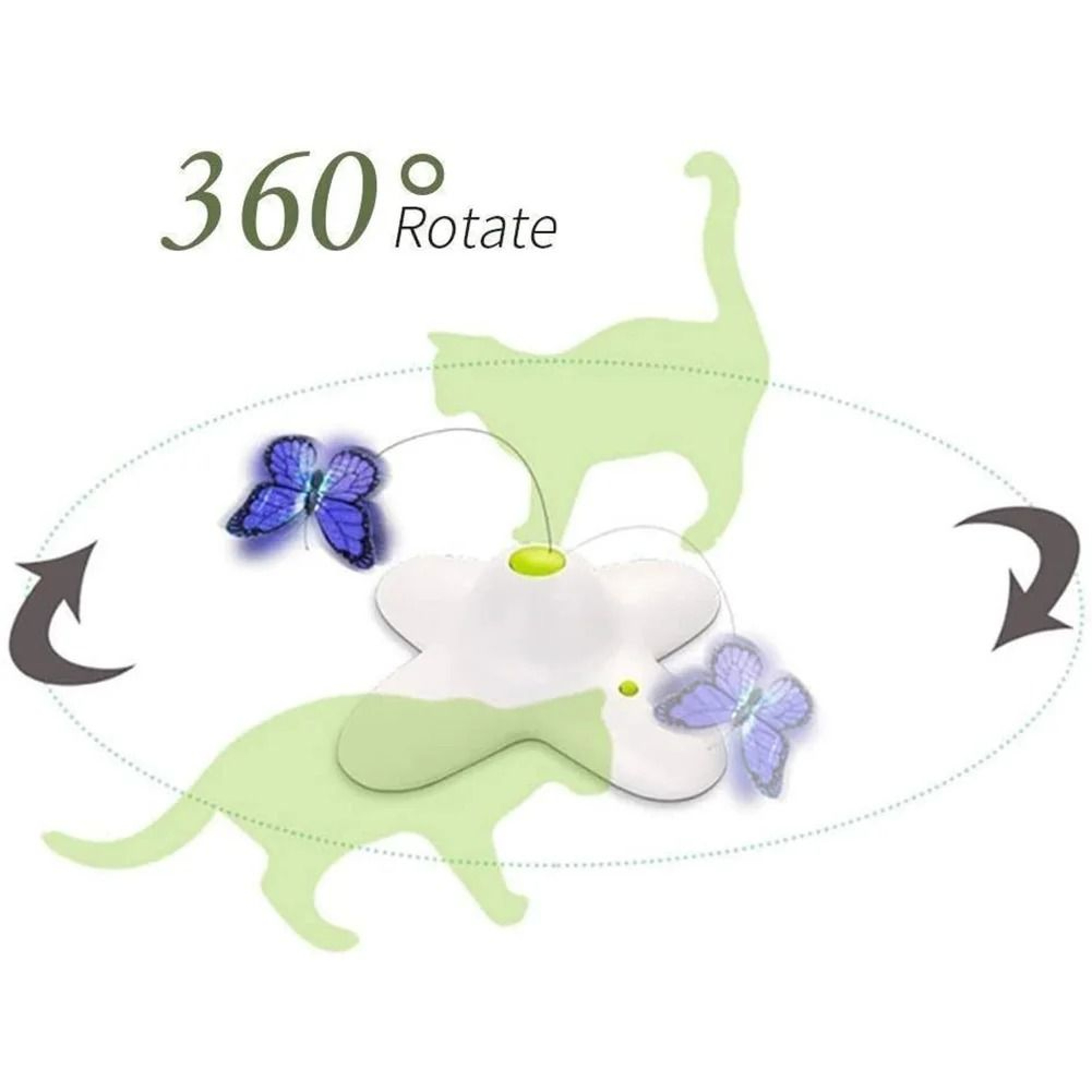 Automatic 360 Rotating Butterfly Cat Toy For Interactive Indoor Play 4
