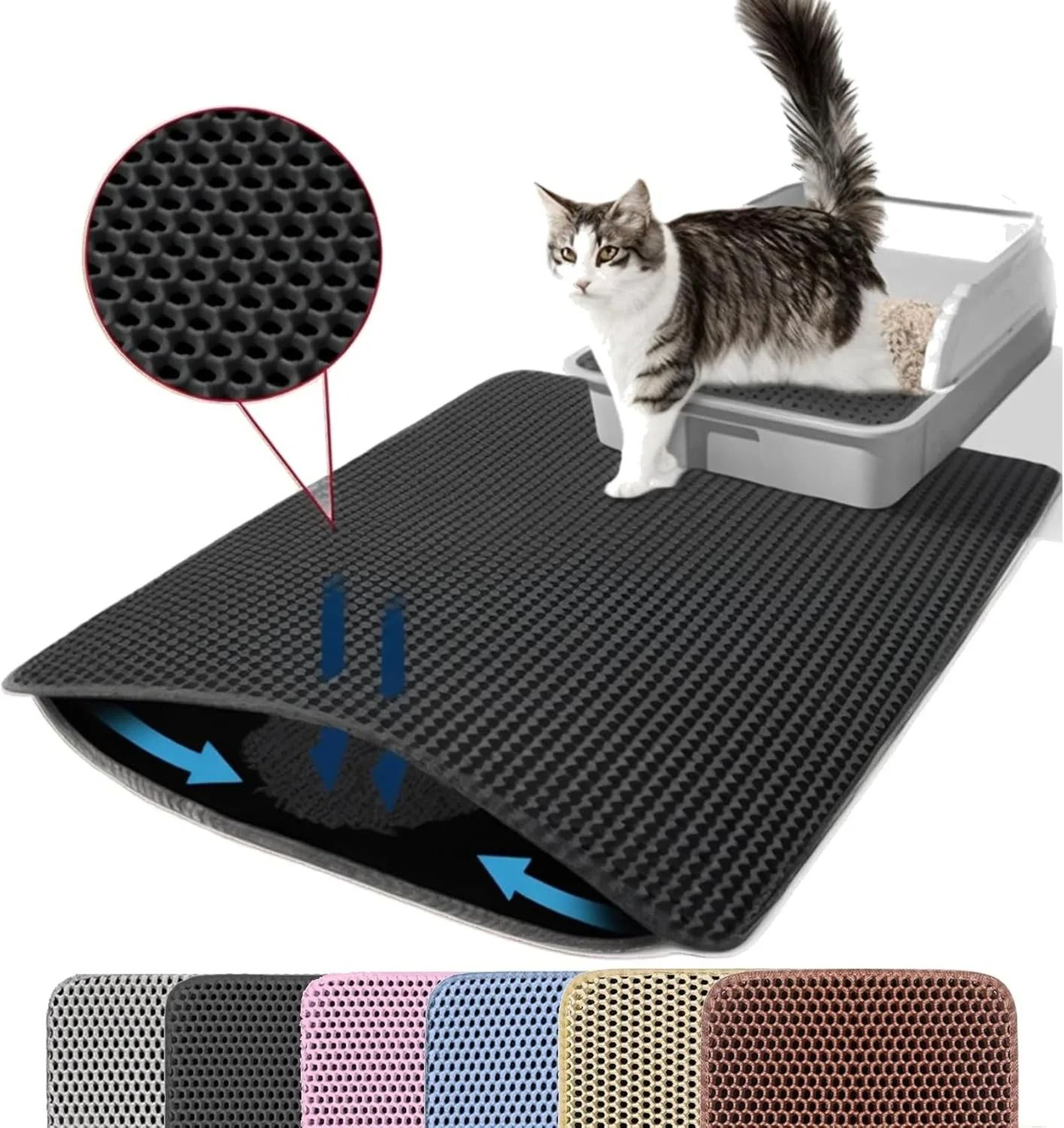 Double Layer Waterproof Cat Litter Mat For Non Slip Litter Box Floor Protection 2