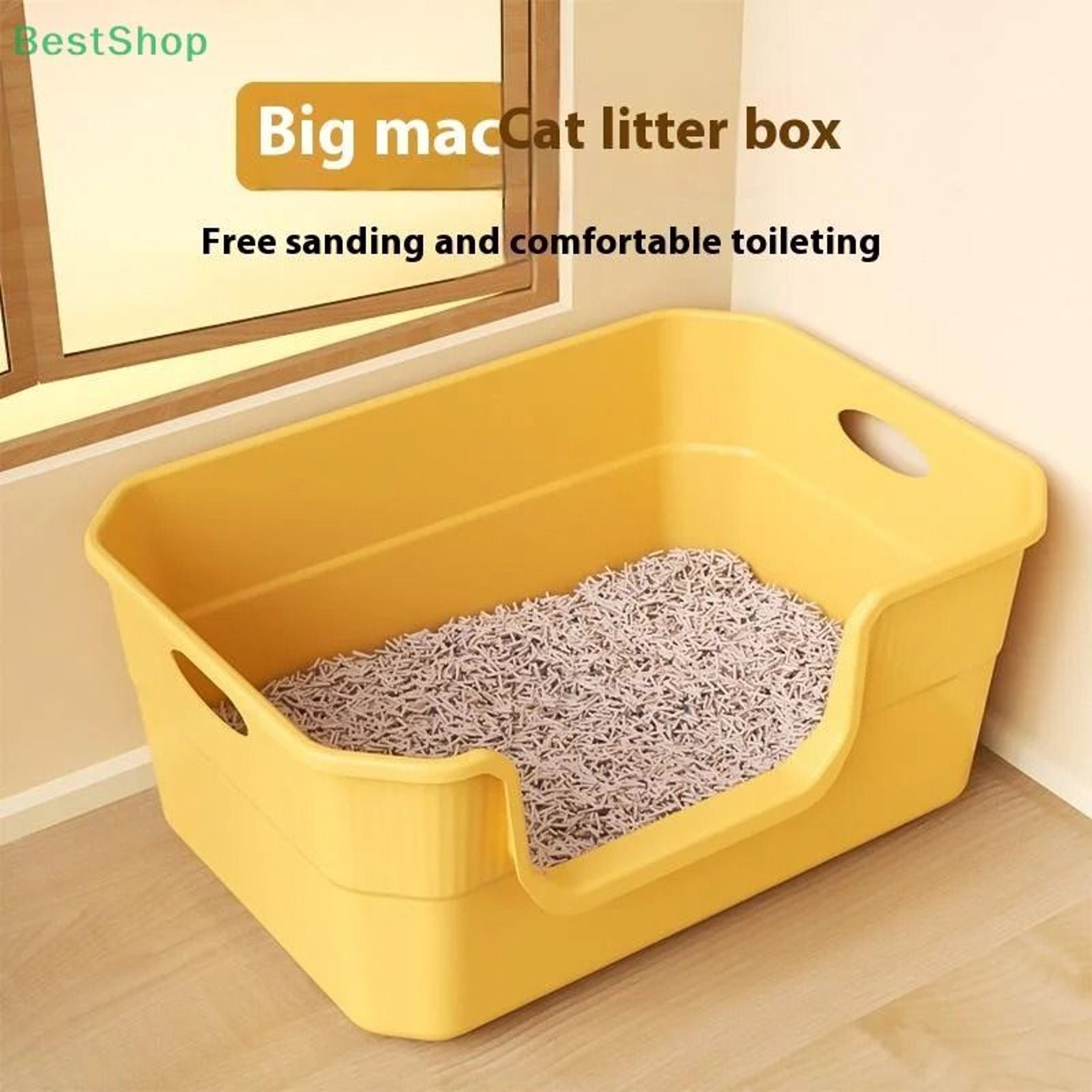 Extra Large High Sided Cat Litter Box With Semi Enclosed Anti Splash Design 9