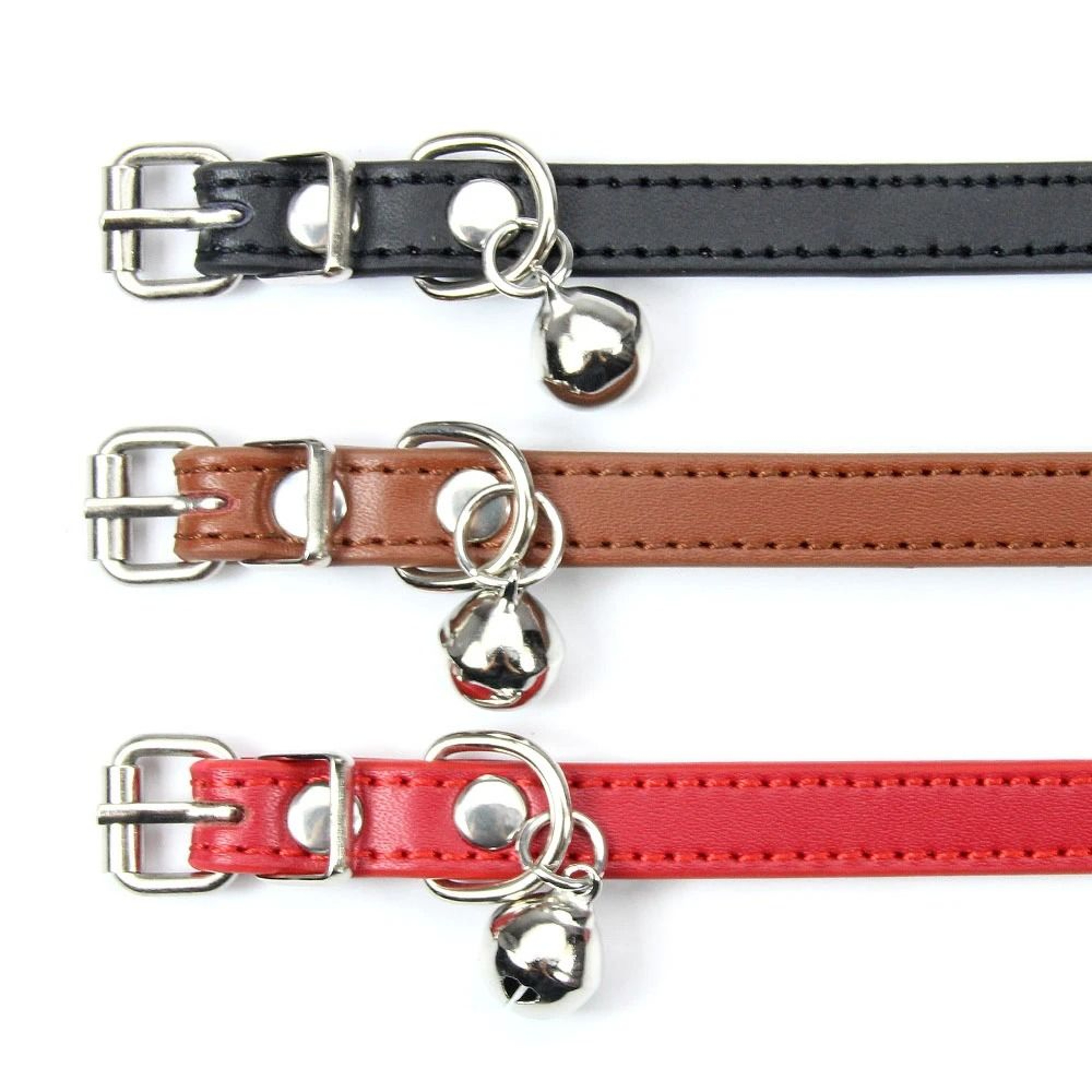 Soft Leather Cat Collar With Bell Adjustable Neck Strap For Kittens And Puppies 6