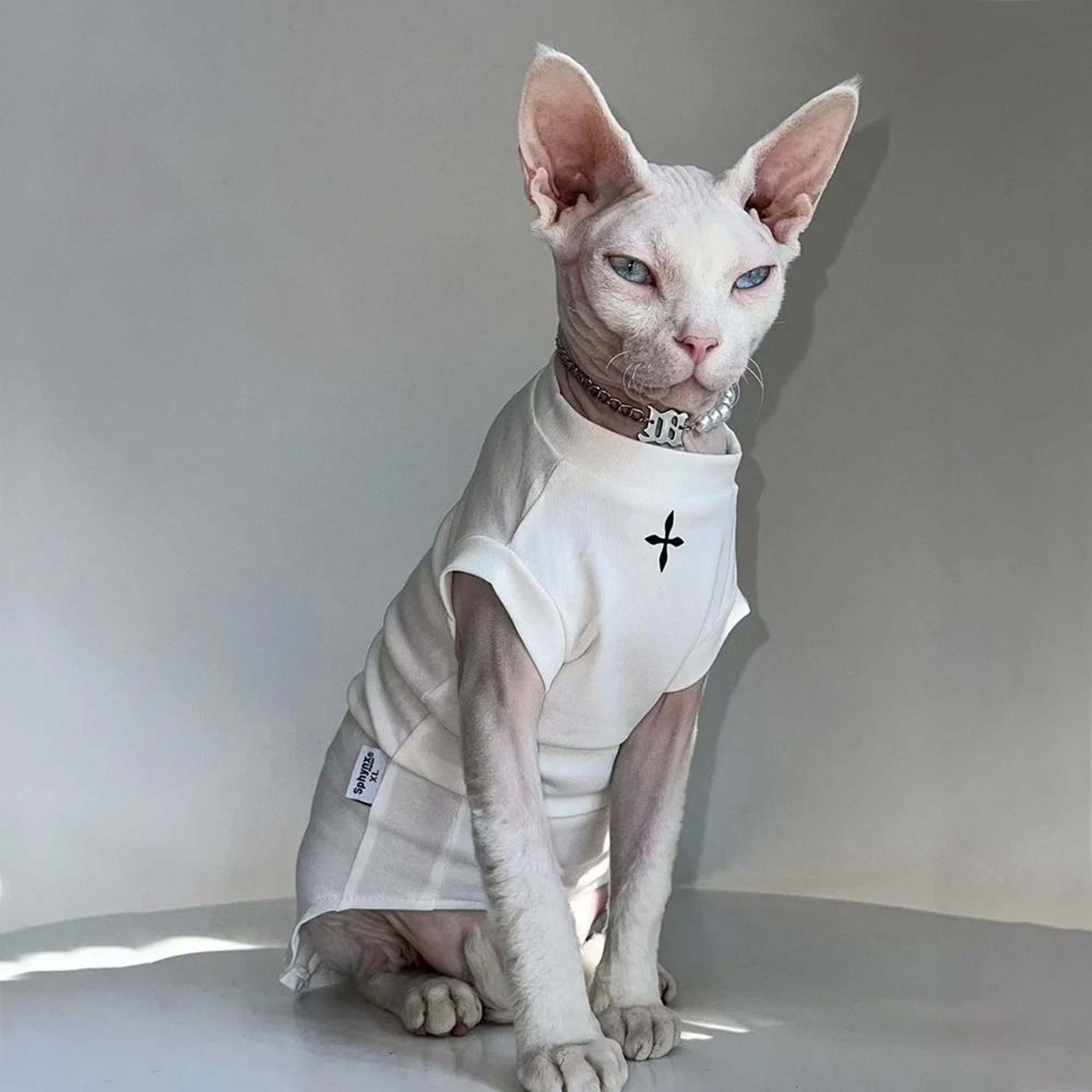 Sphynx Cat Clothes Black Cotton Pullover Shirt For Hairless Cats And Kittens 1