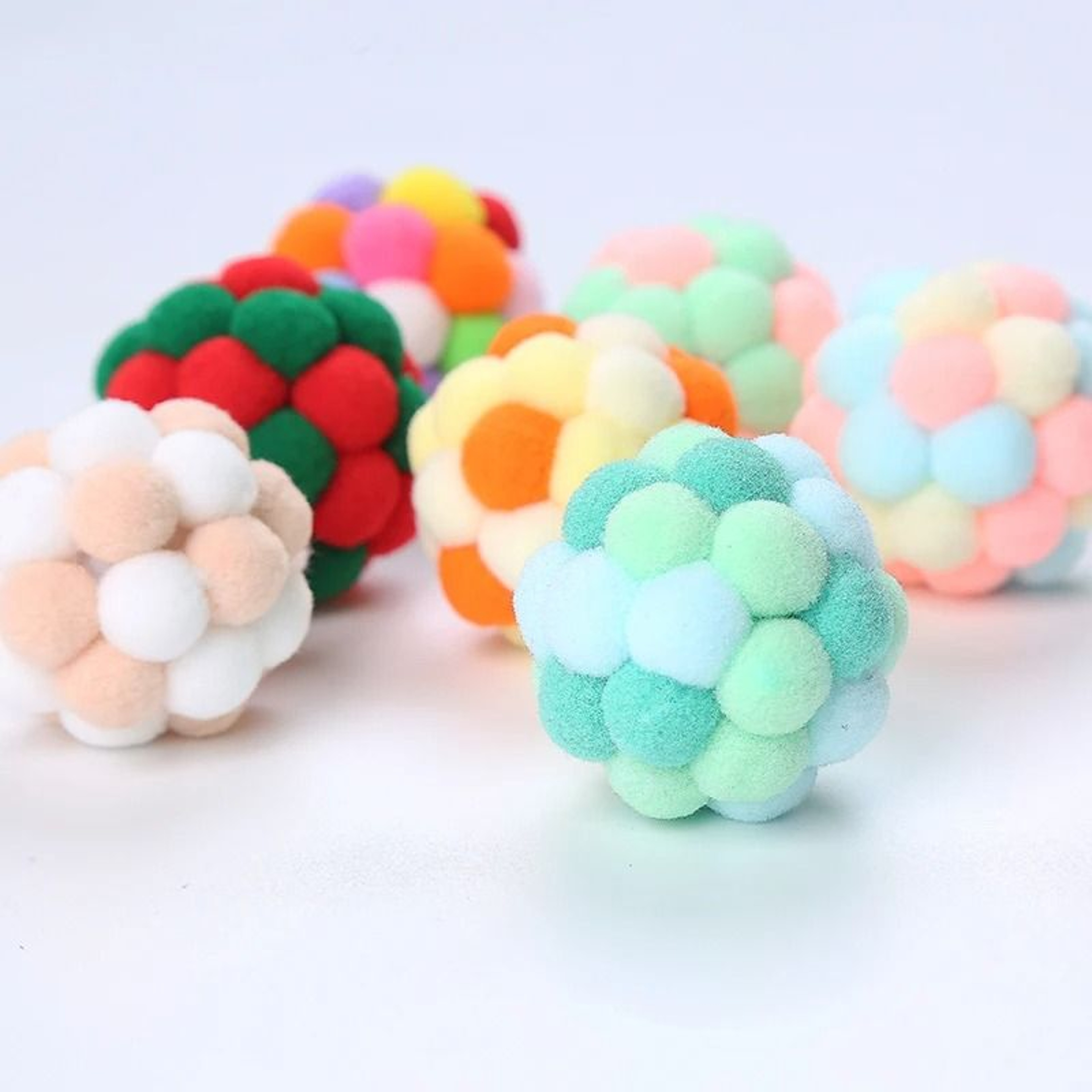 Cat Bell Ball Toy Colorful Elastic Interactive Chase Ball For Cats And Kittens 11