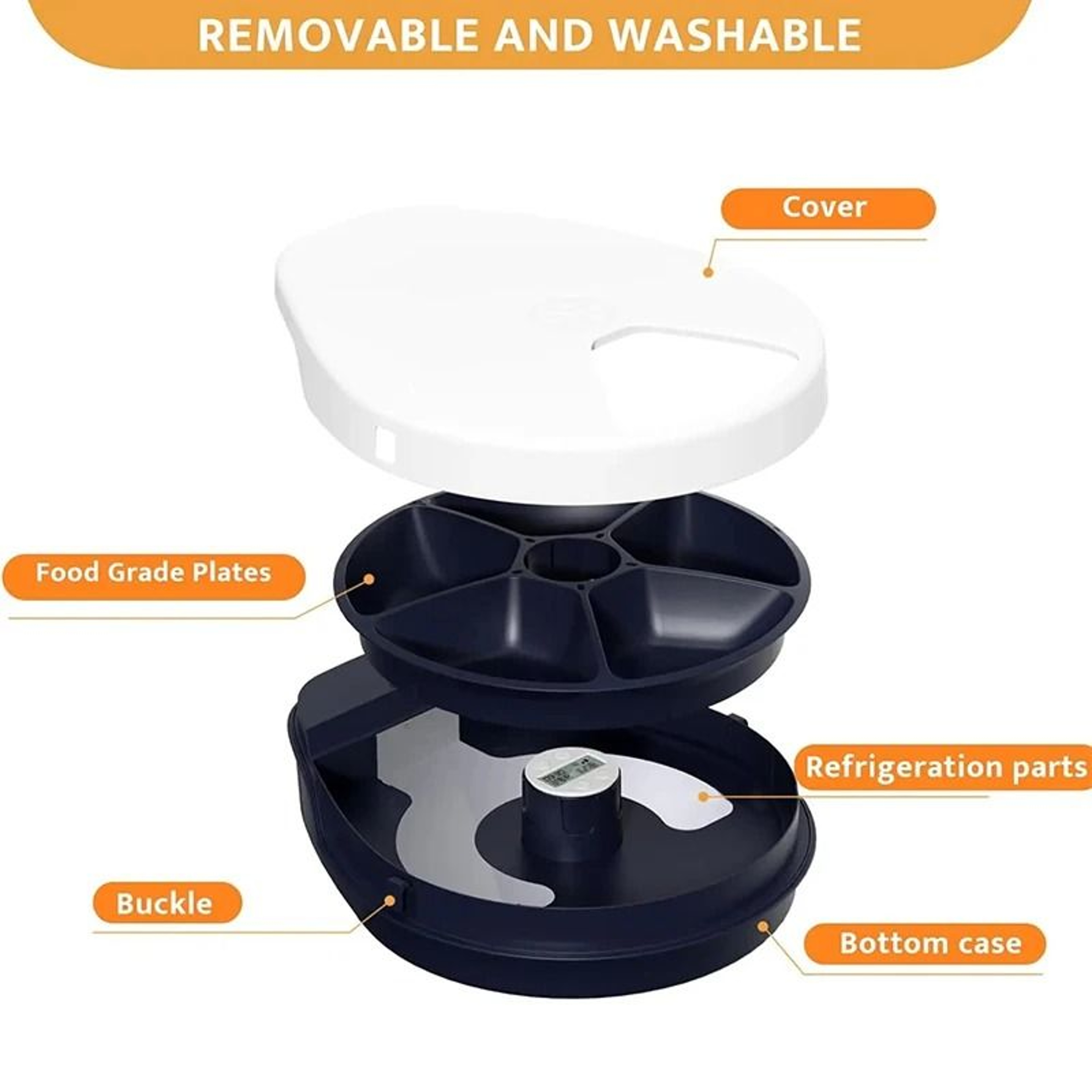 Cooling Automatic Wet Food Feeder With 5 Meal Timer For Cats And Small Dogs 1