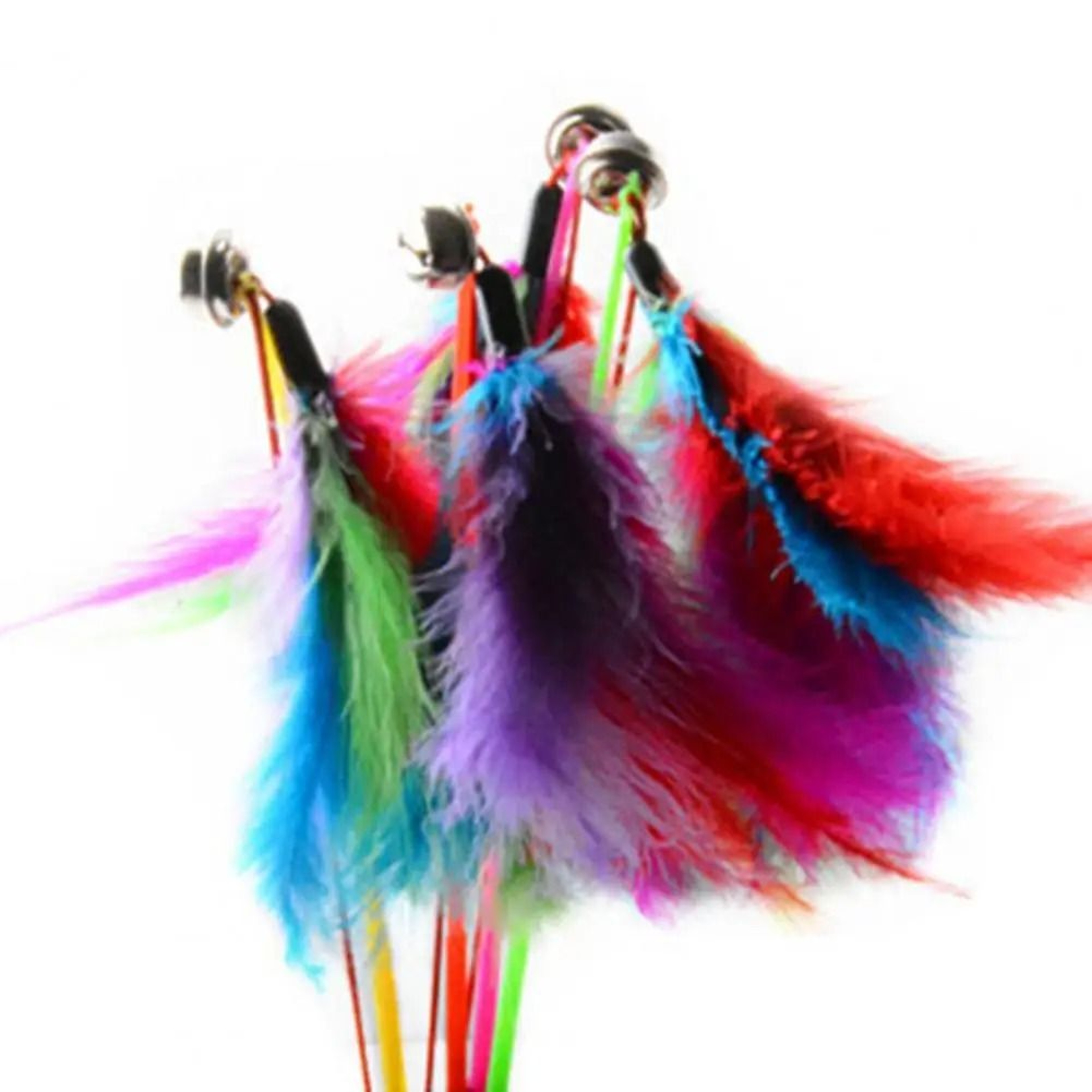 Interactive Feather Cat Wand Toy With Bells For Kitten Exercise And Play 1