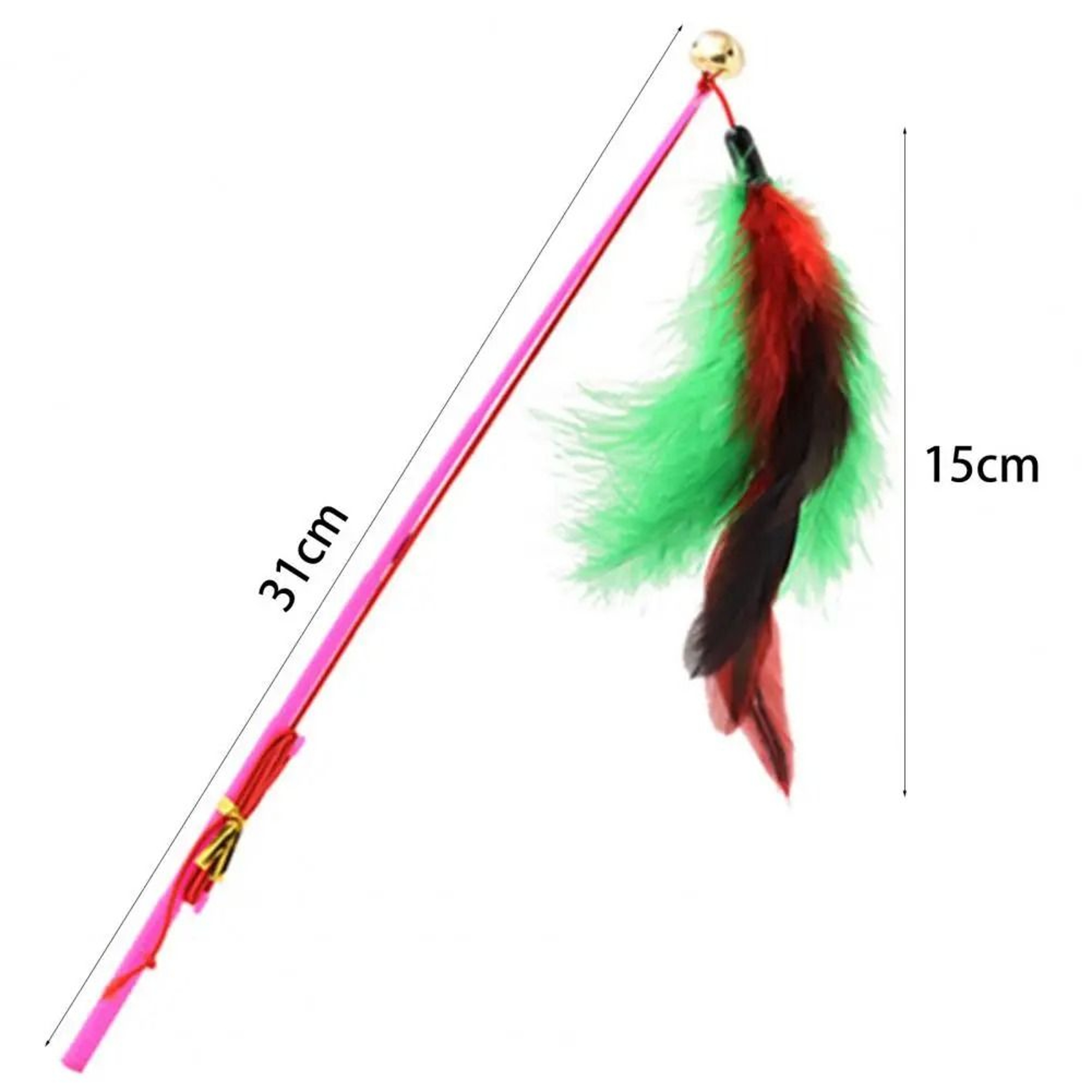 Interactive Feather Cat Wand Toy With Bells For Kitten Exercise And Play 2