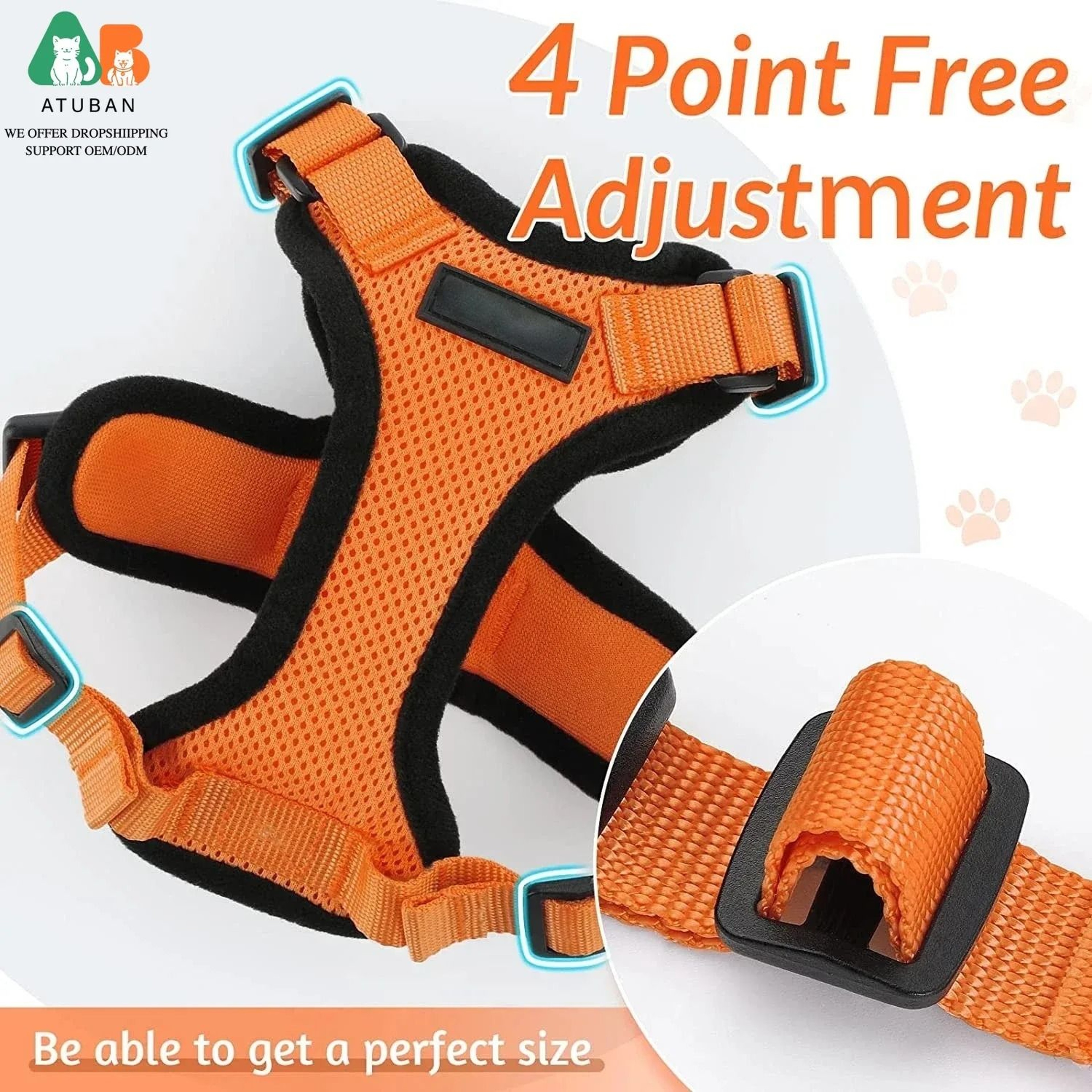 Escape Proof Cat Harness And Leash Soft Adjustable Reflective Vest For Safe Outdoor Walking 10