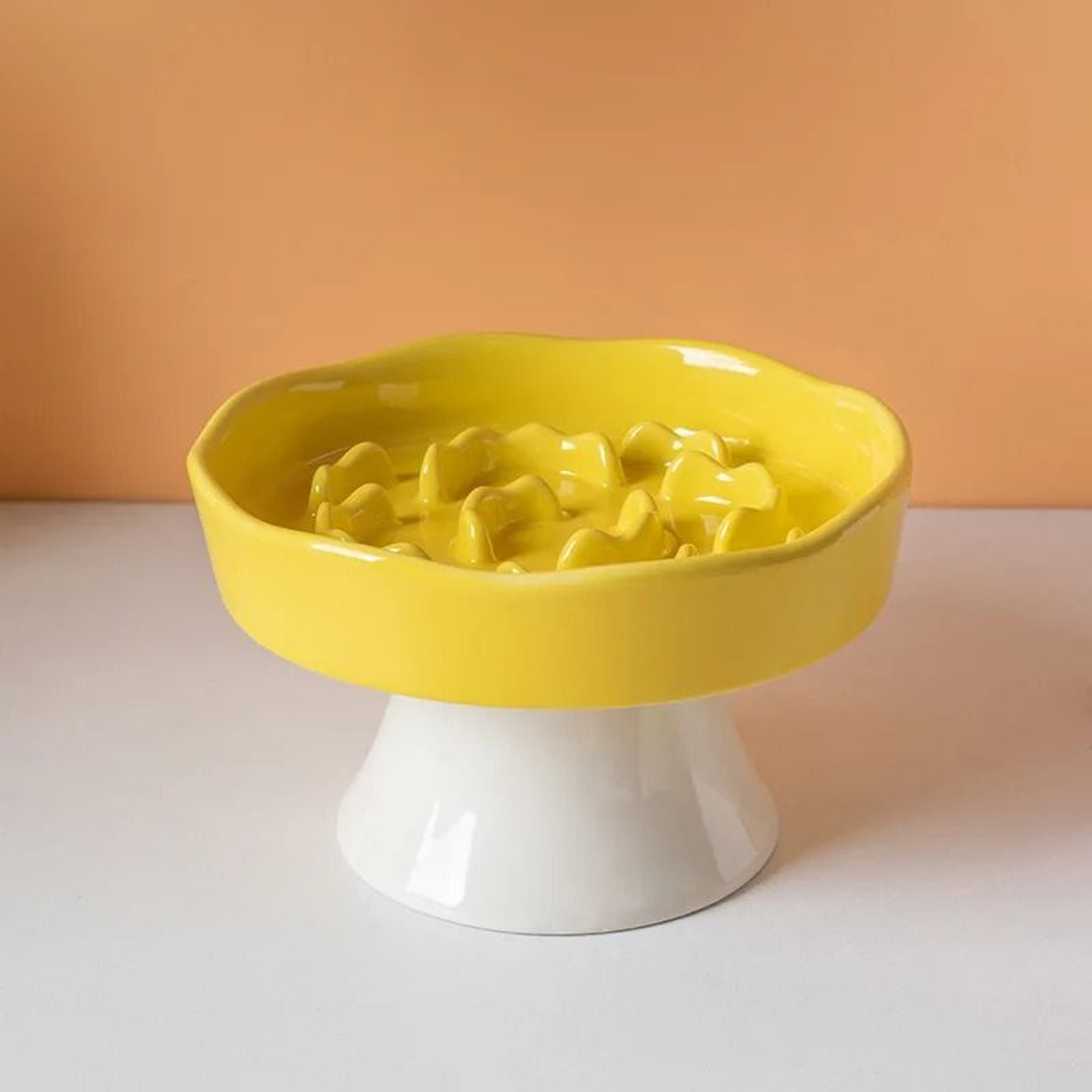 Elevated Ceramic Slow Feeder Cat Bowl High Leg Anti Choke Dish For Comfortable Feeding 3