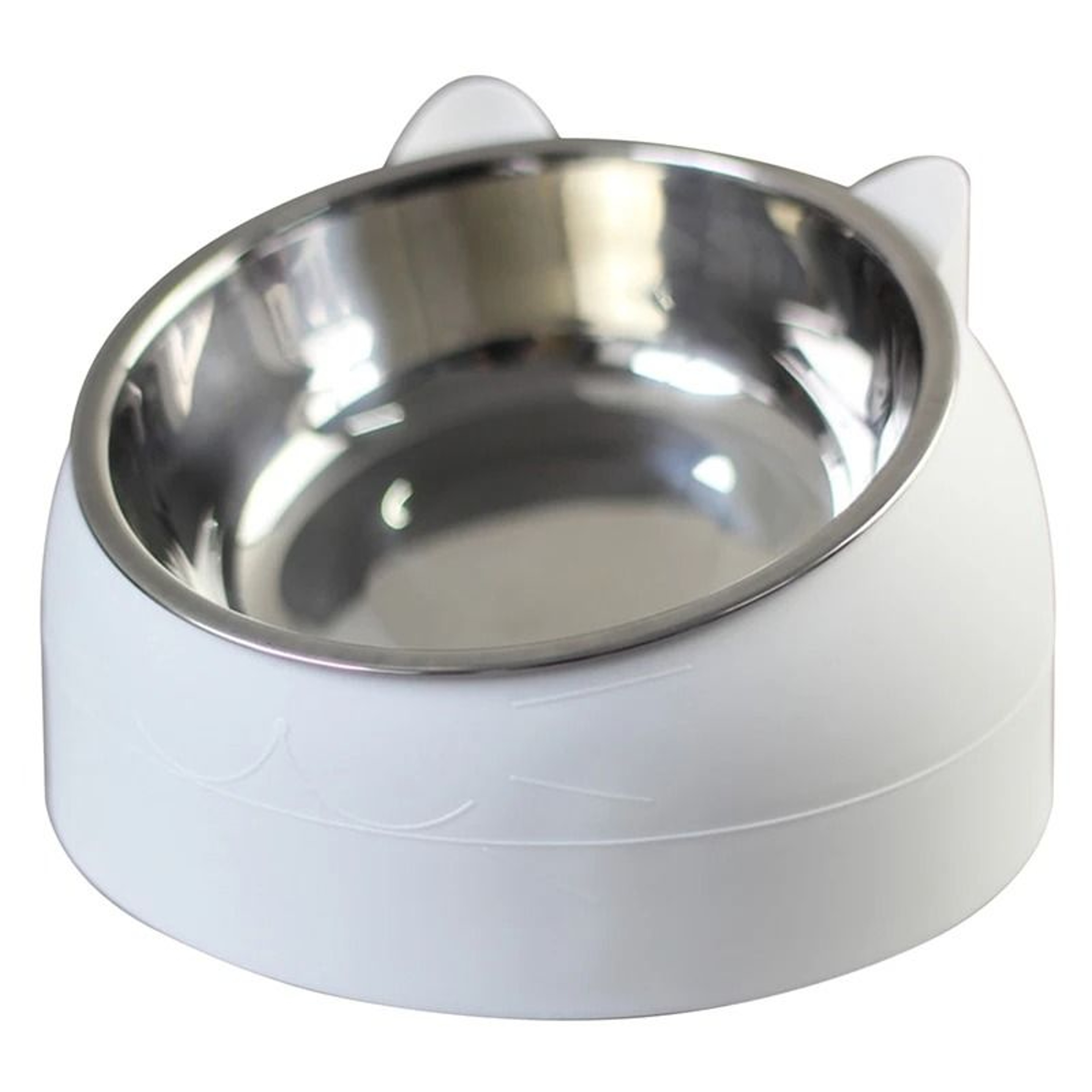 Stainless Steel Tilted Cat Bowl Non Slip Pet Feeder For Cats Puppies Food And Water 2