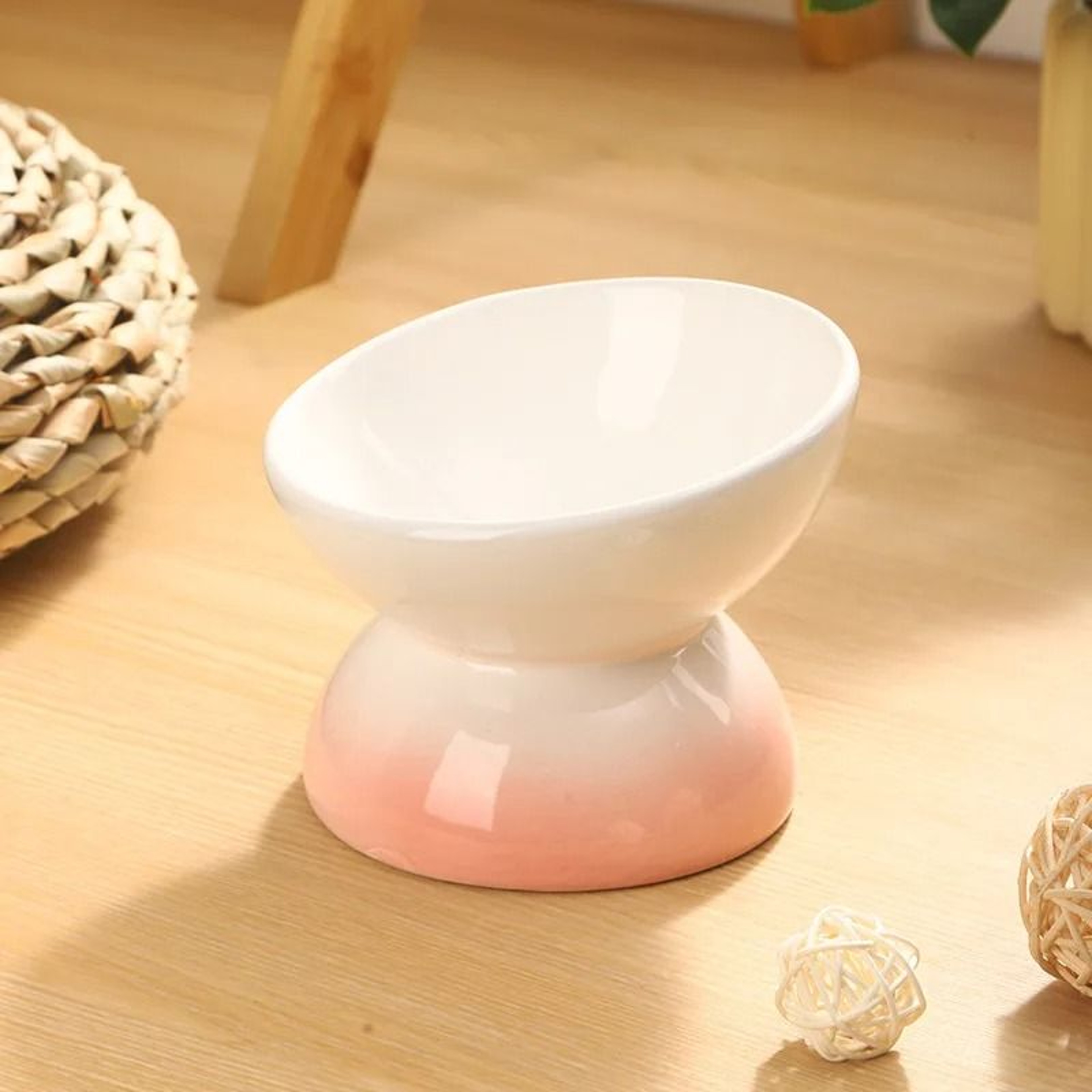 Ceramic Elevated Cat Bowl Tilted Food Dish For Comfortable Feeding And Easy Cleaning 2