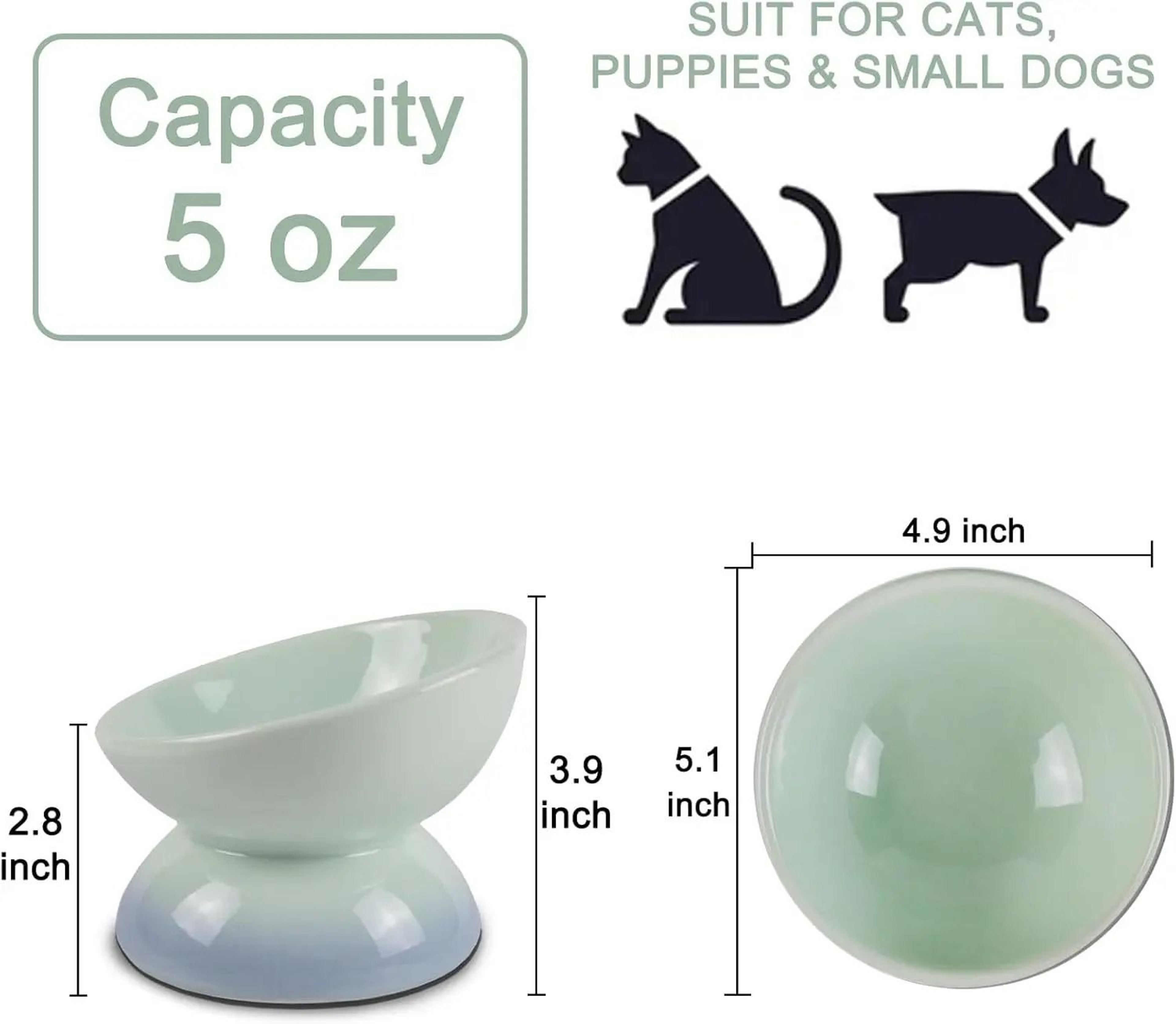 Ceramic Elevated Cat Bowl Tilted Food Dish For Comfortable Feeding And Easy Cleaning 9