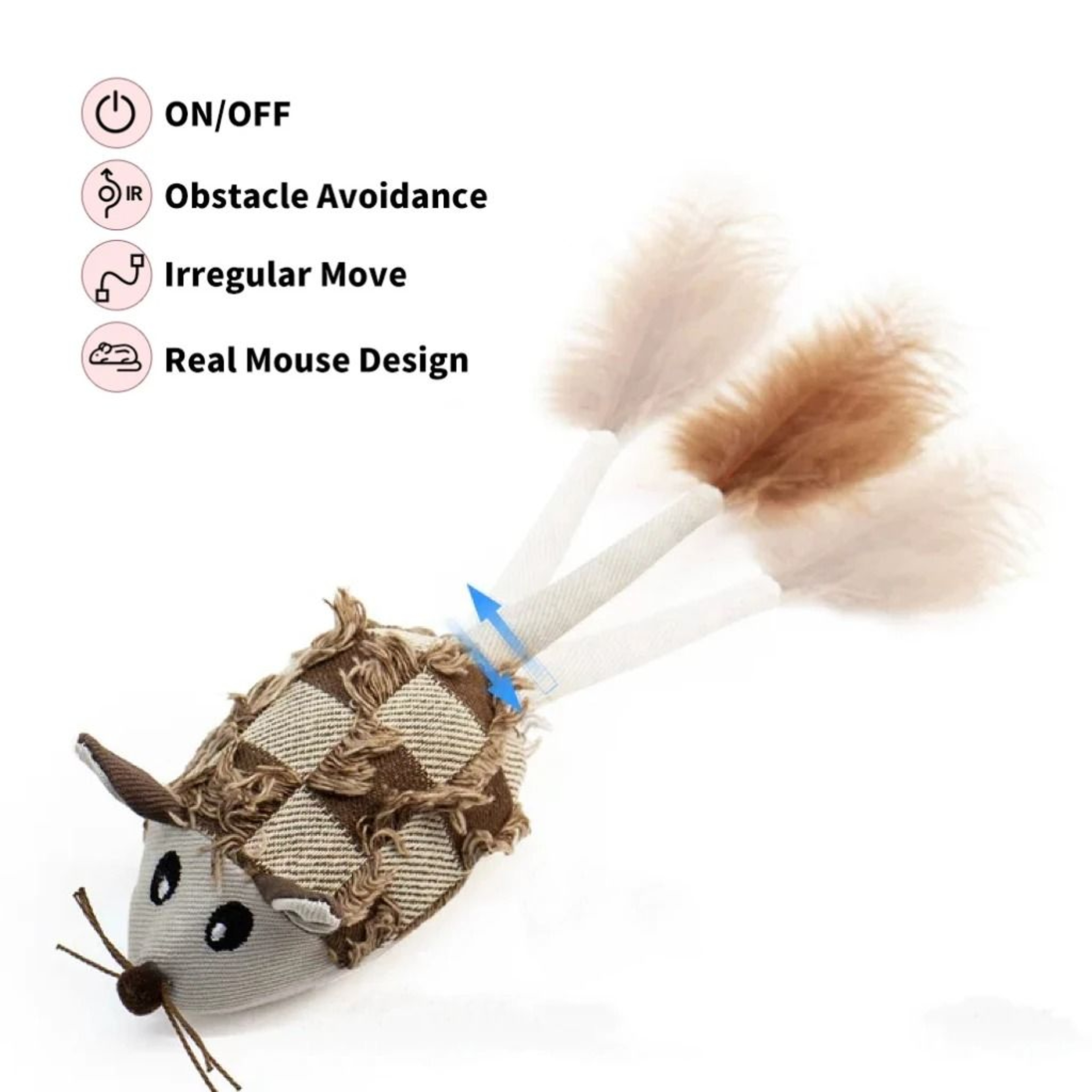 Electric Interactive Mouse Cat Toy Fast Moving Plush Pet Chaser For Indoor Kittens 4