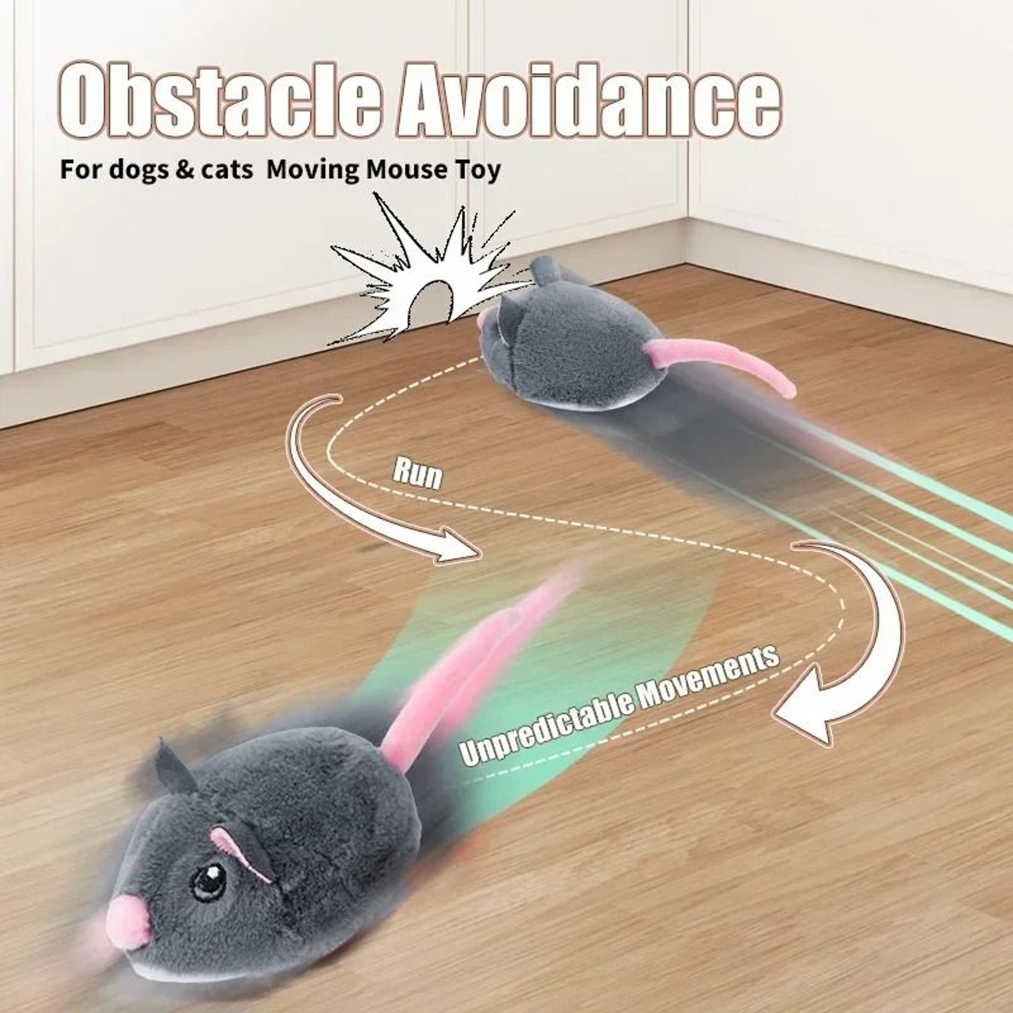 Electric Interactive Mouse Cat Toy Fast Moving Plush Pet Chaser For Indoor Kittens 8