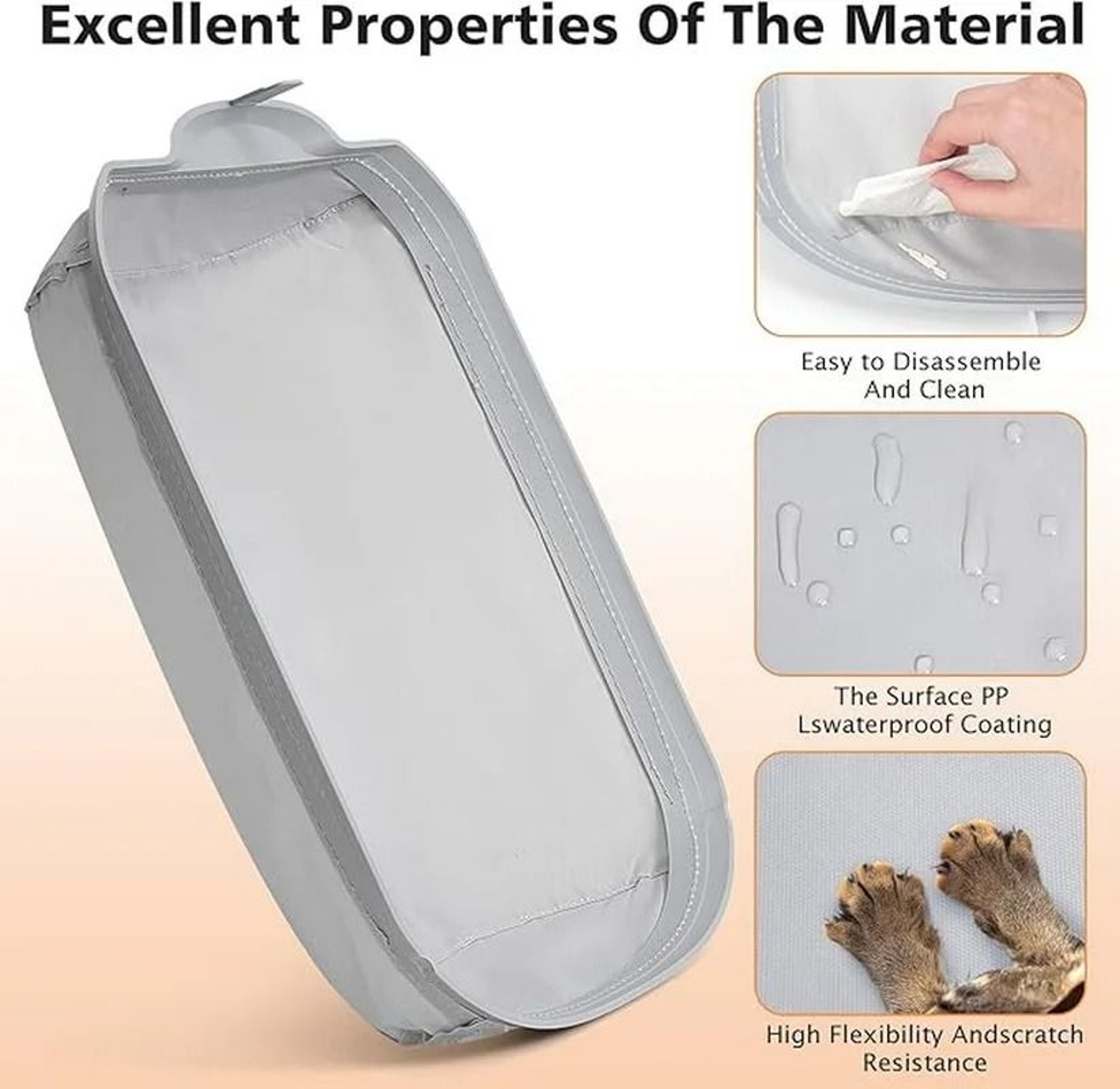 Self Cleaning Cat Litter Box Soft Fabric Bottom Mat Waste Collecting Accessory 6