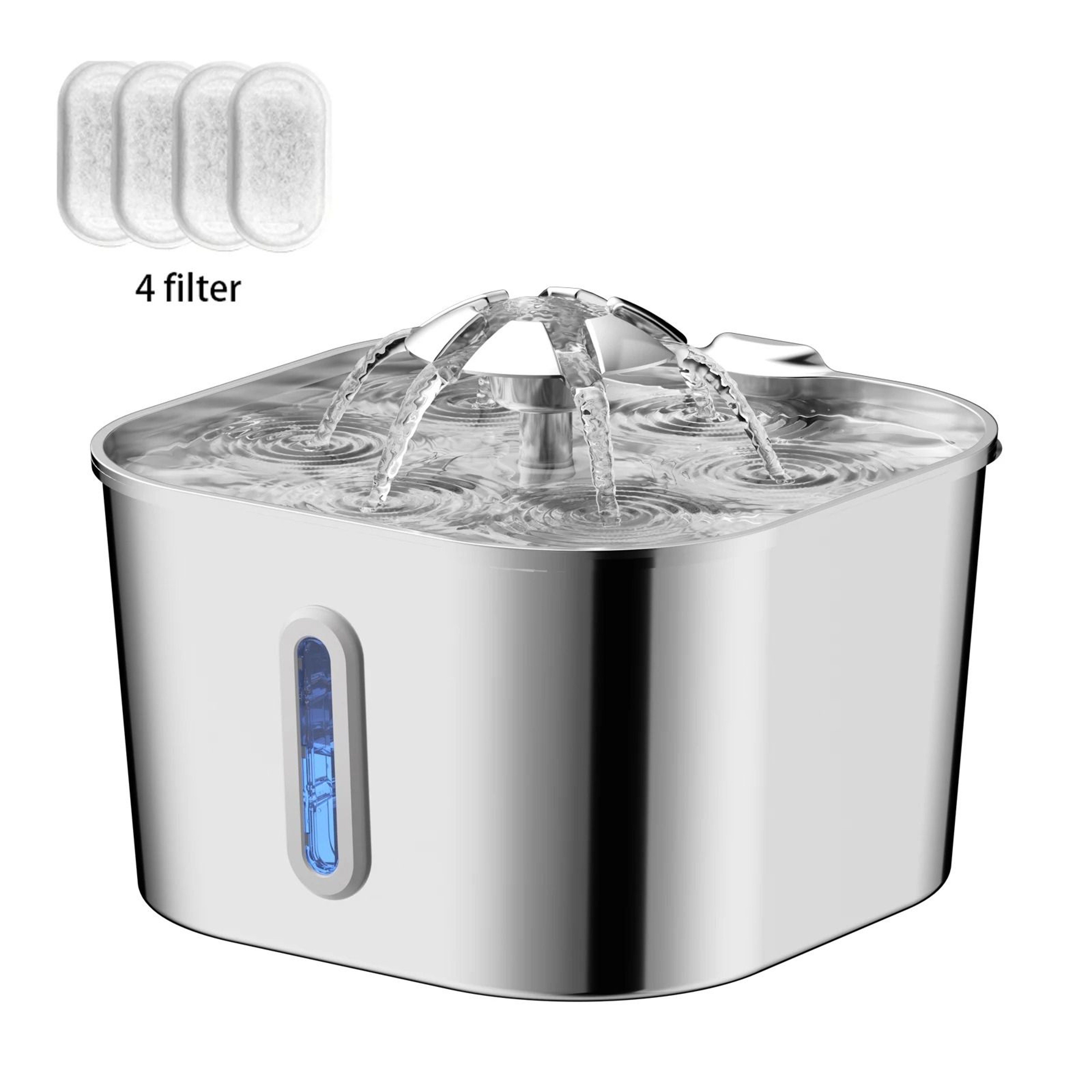 Stainless Steel Cat Water Fountain With Quiet Pump 3
