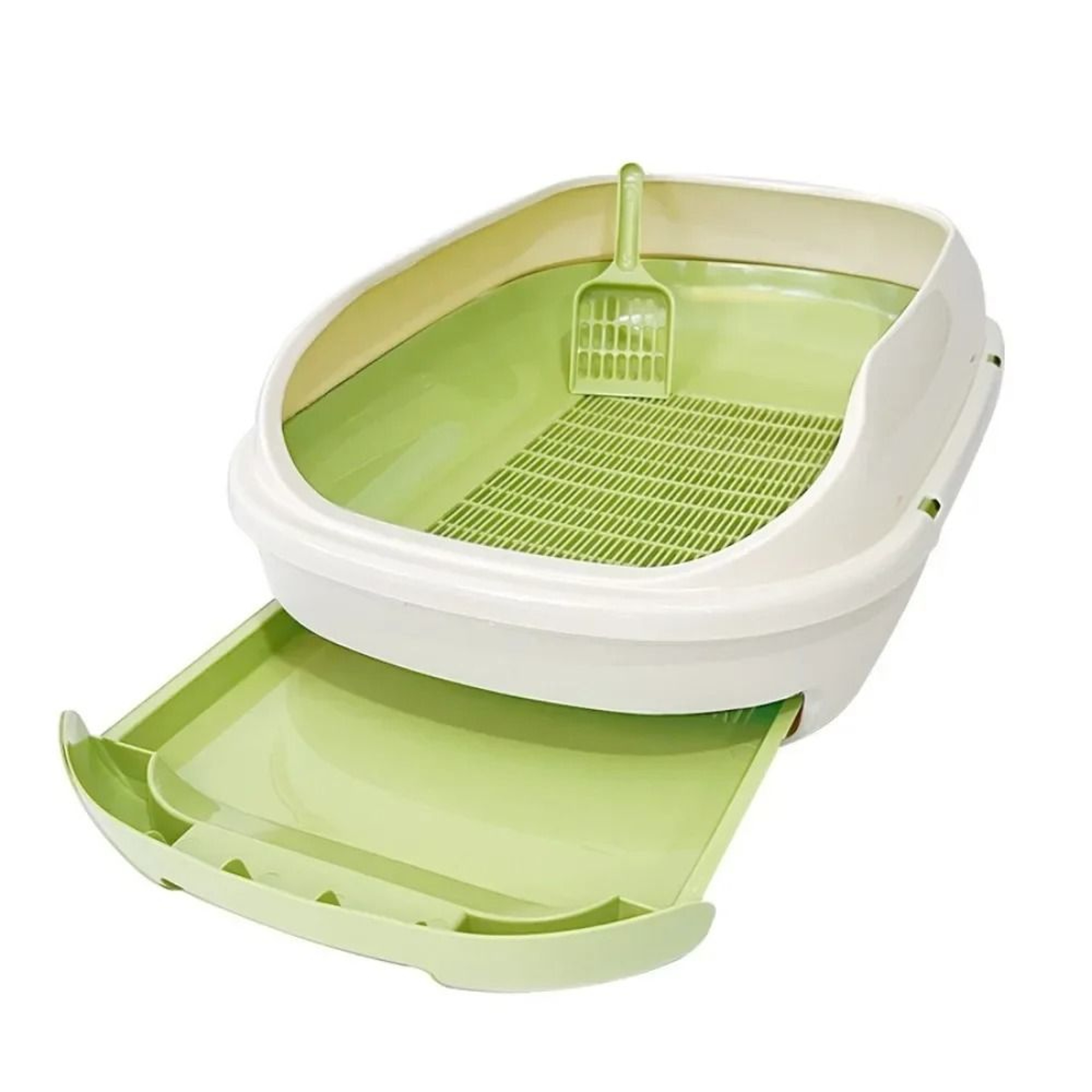 Extra Large Semi Enclosed Cat Litter Box With Drawer Grid 5