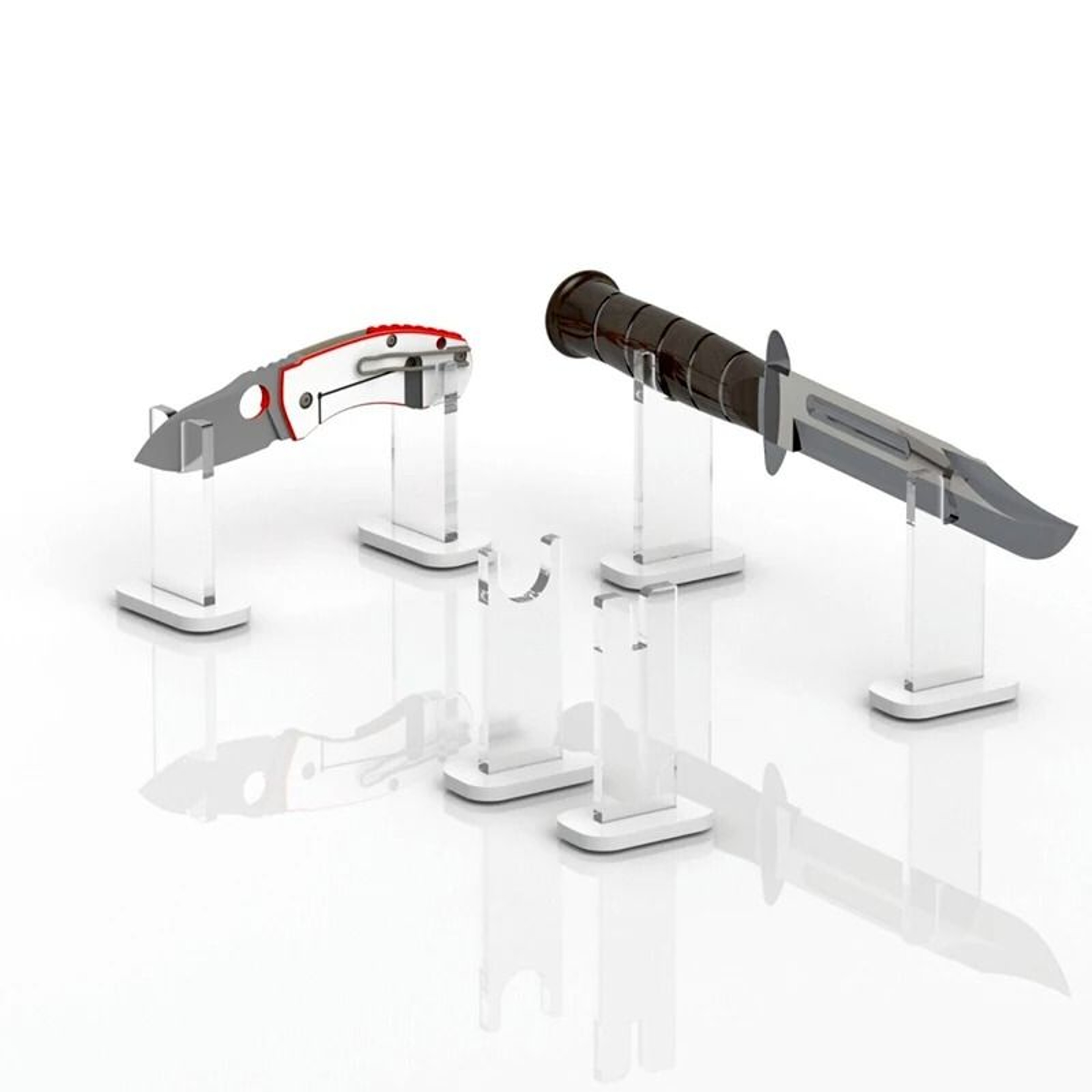 Transparent Acrylic Knife Display Stand For Cutters Tools And Collectible Storage Rack 7