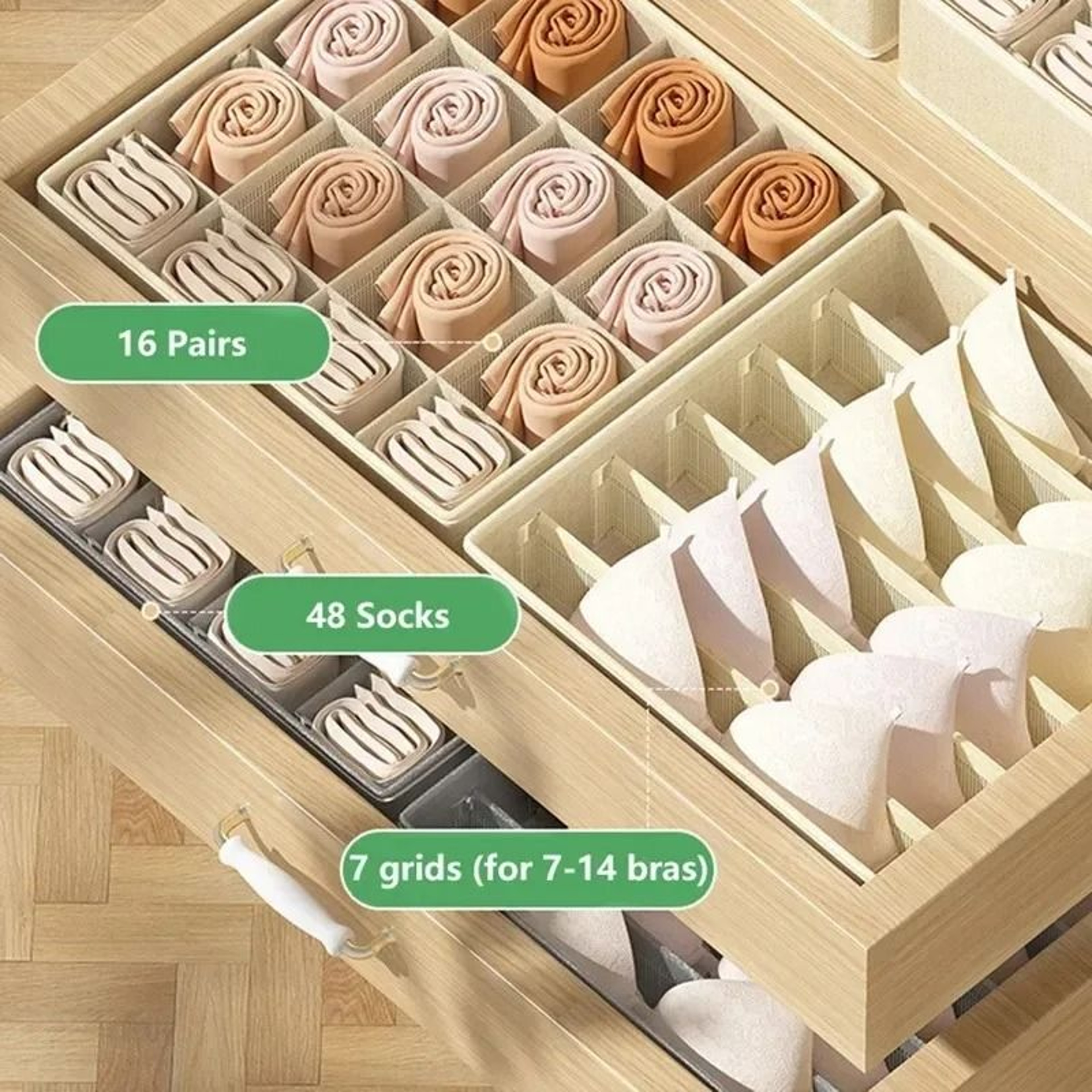 Non Woven Underwear Storage Box For Socks Clothes Drawer Closet Organization 13