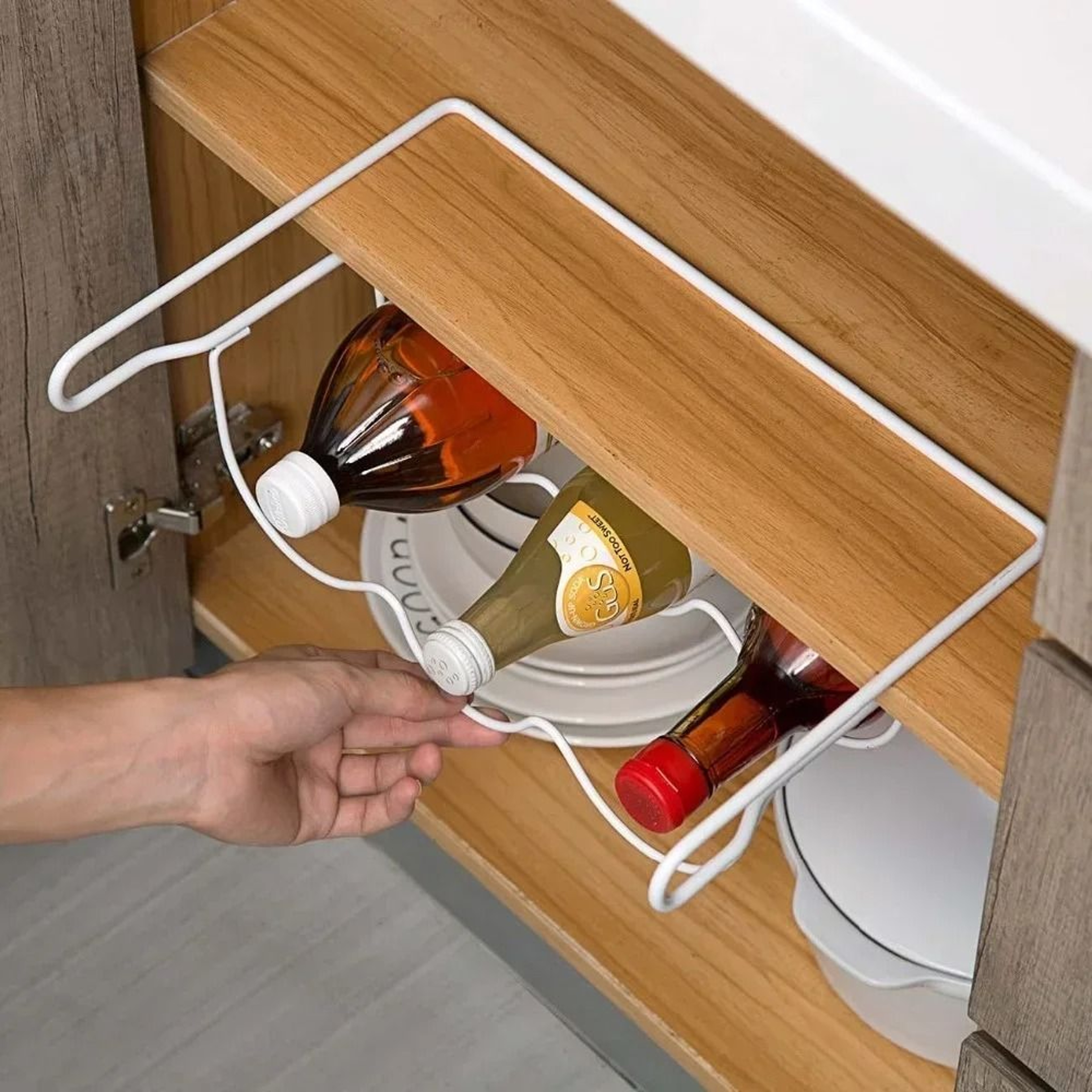 Refrigerator Bottle Holder Rack For Beer Wine Drinks And Kitchen Shelf Storage 5