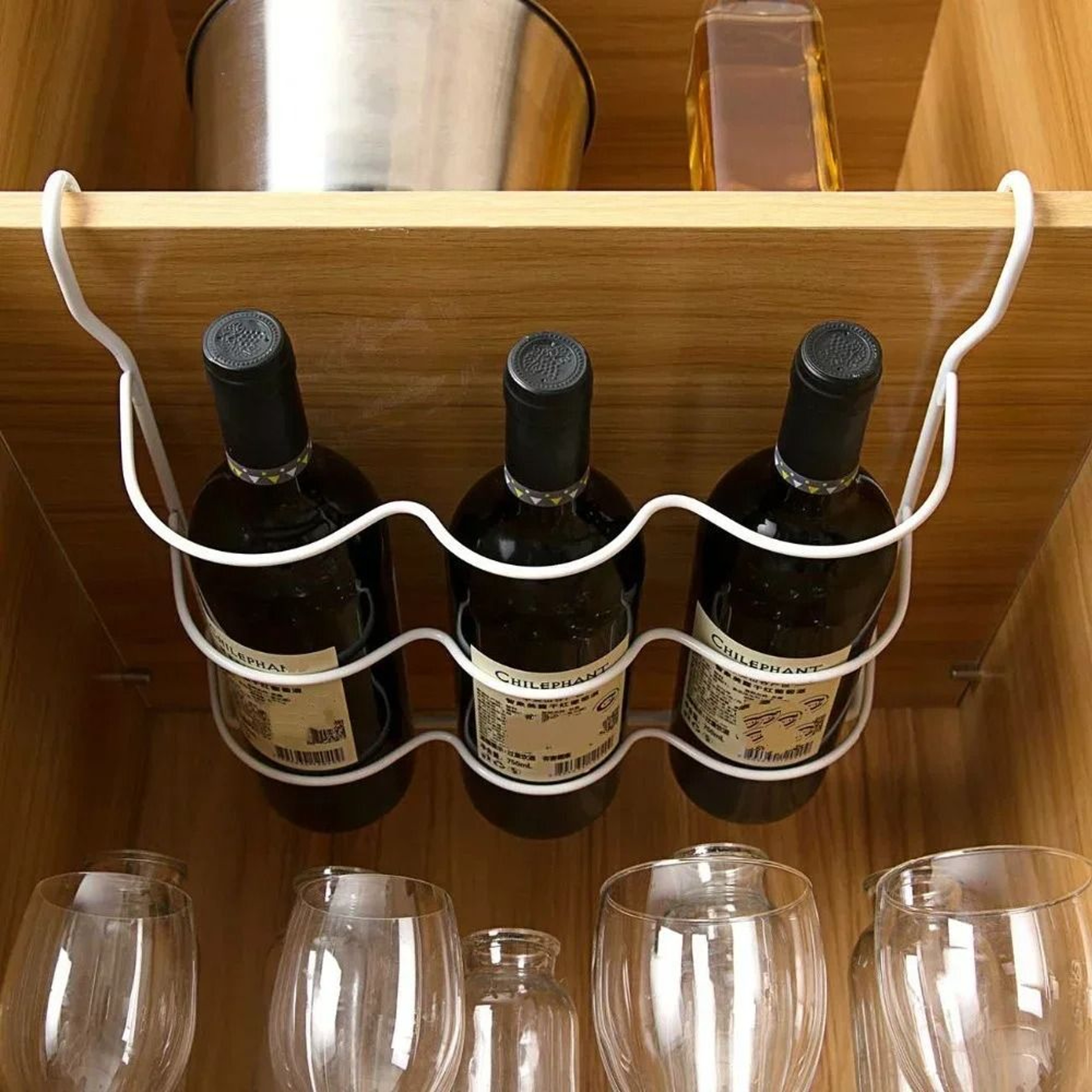 Refrigerator Bottle Holder Rack For Beer Wine Drinks And Kitchen Shelf Storage 0
