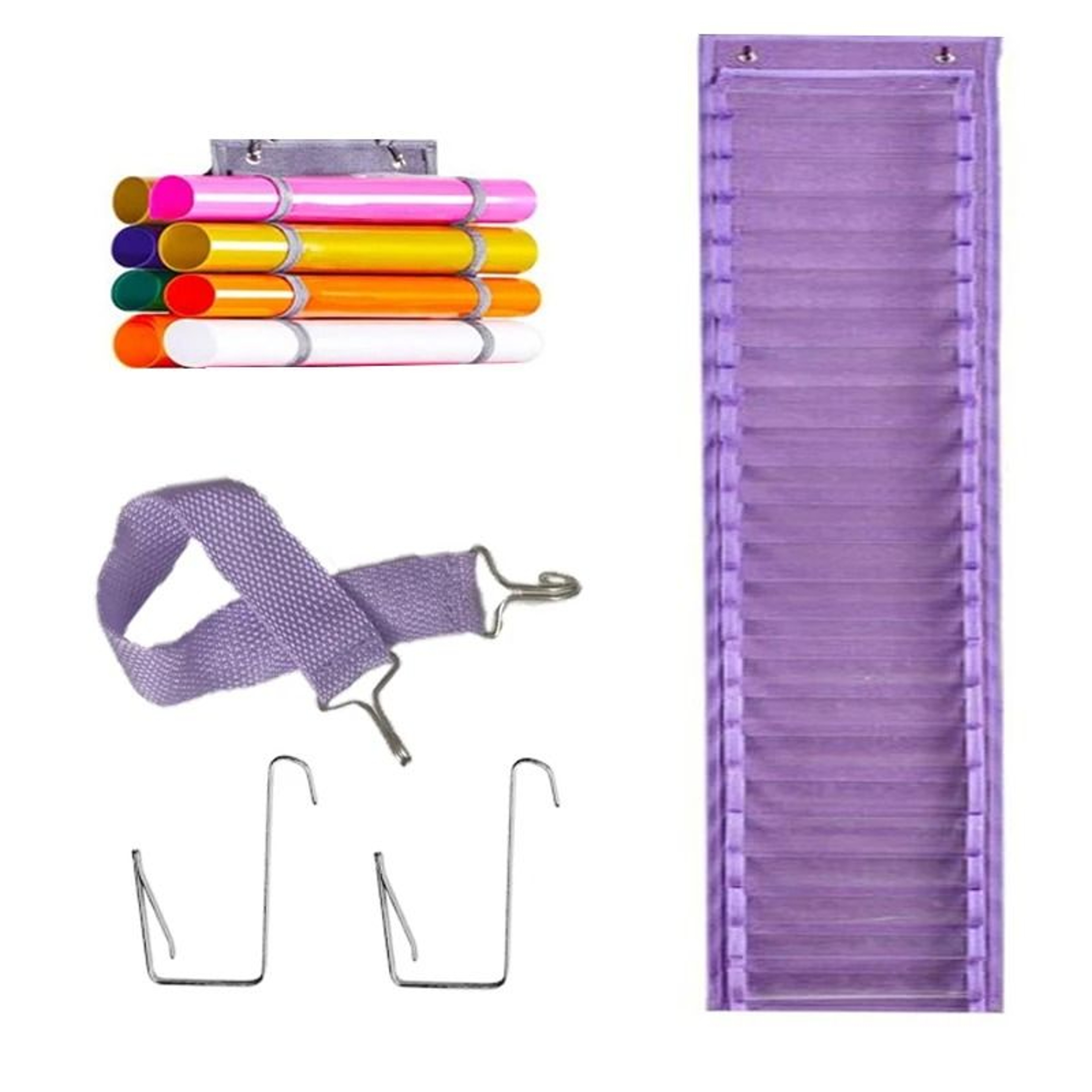 Hanging Vinyl Roll Storage Organizer Bag For Wall Door Craft Room Supplies Rack 9