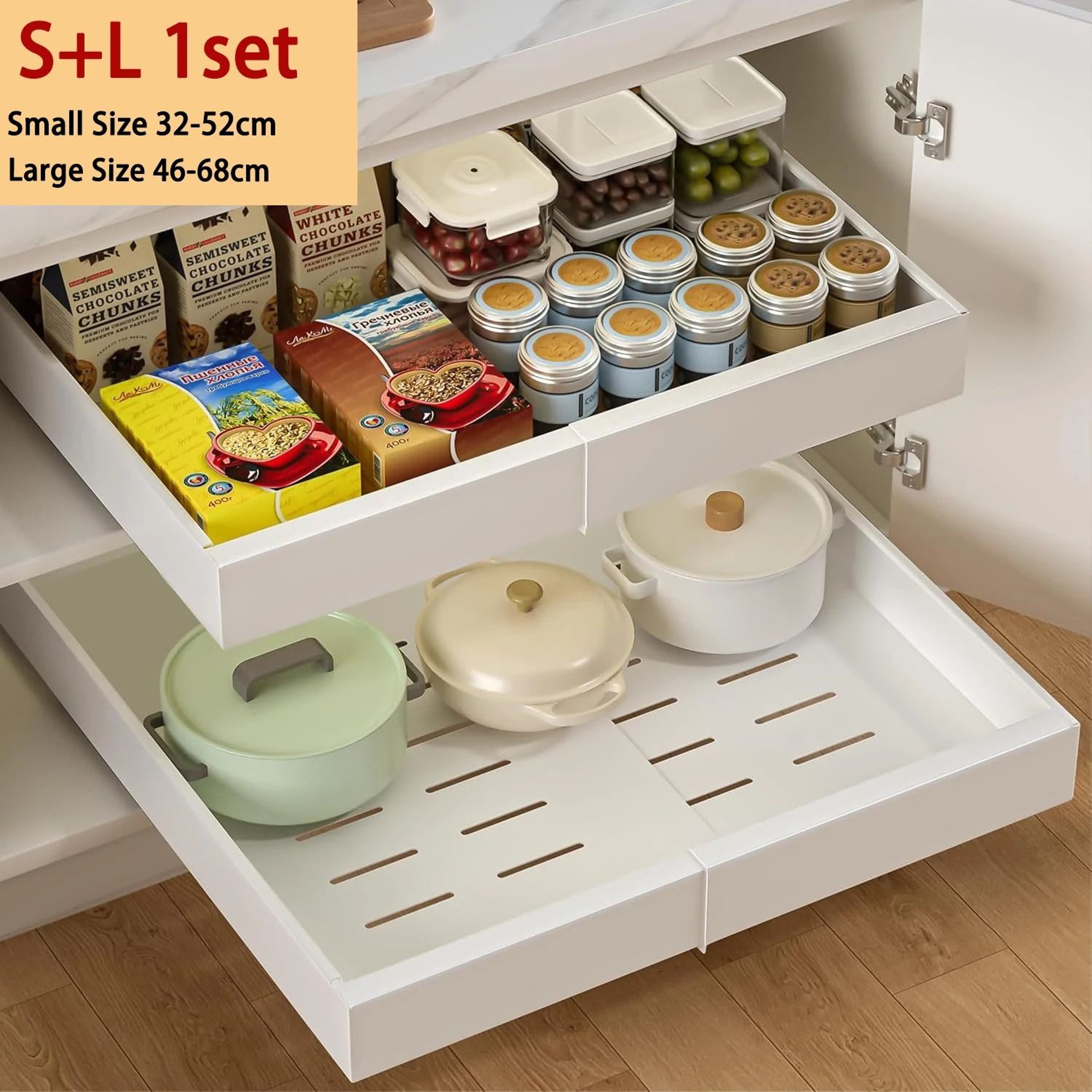 Expandable Pull Out Cabinet Organizer For Kitchen Pantry Bathroom And Under Sink Storage 4