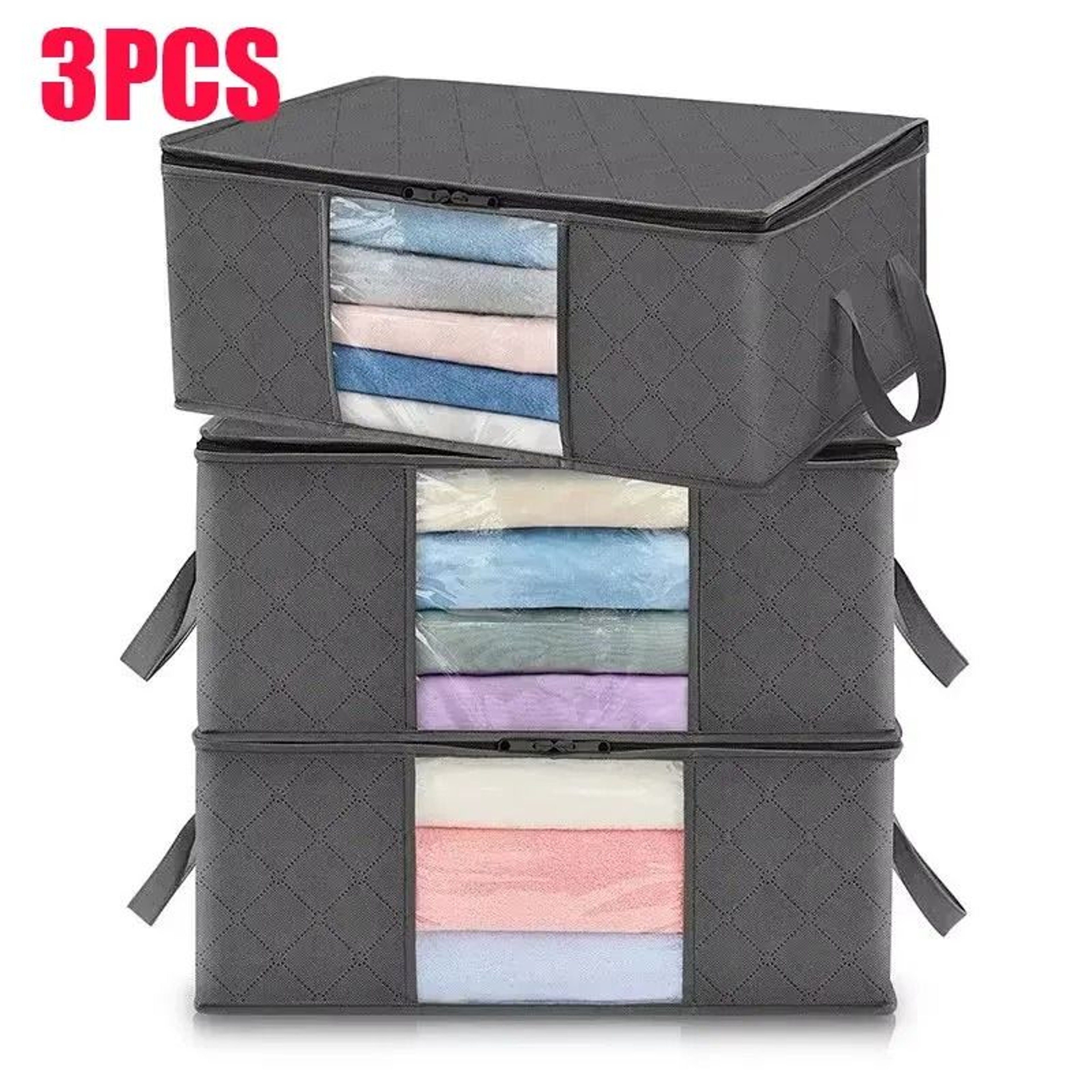 Foldable Clothes Storage Bag For Blankets Bedding Closet And Bedroom Organization Container 12