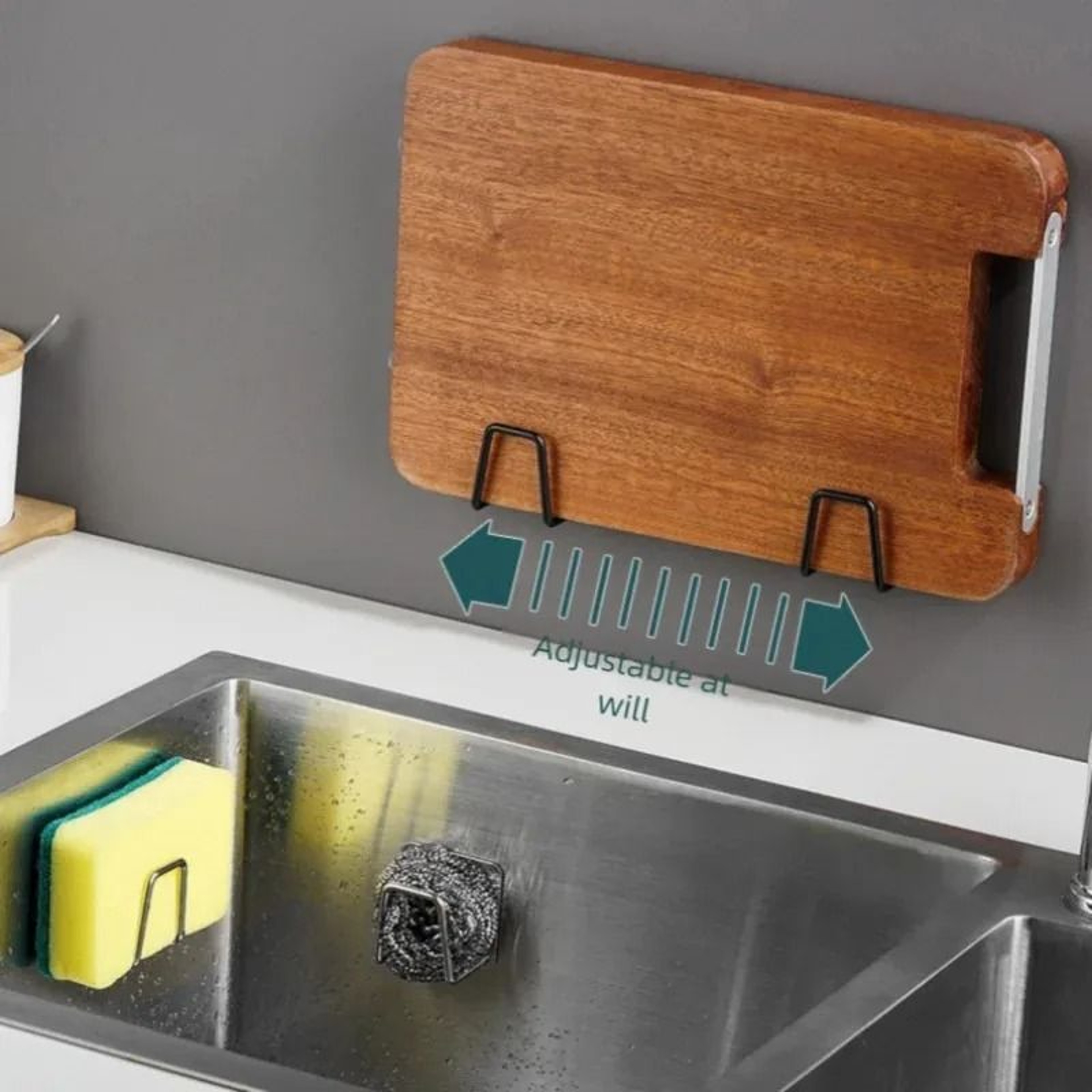 Self Adhesive Stainless Steel Sponge Rack For Kitchen Sink And Bathroom Storage 3