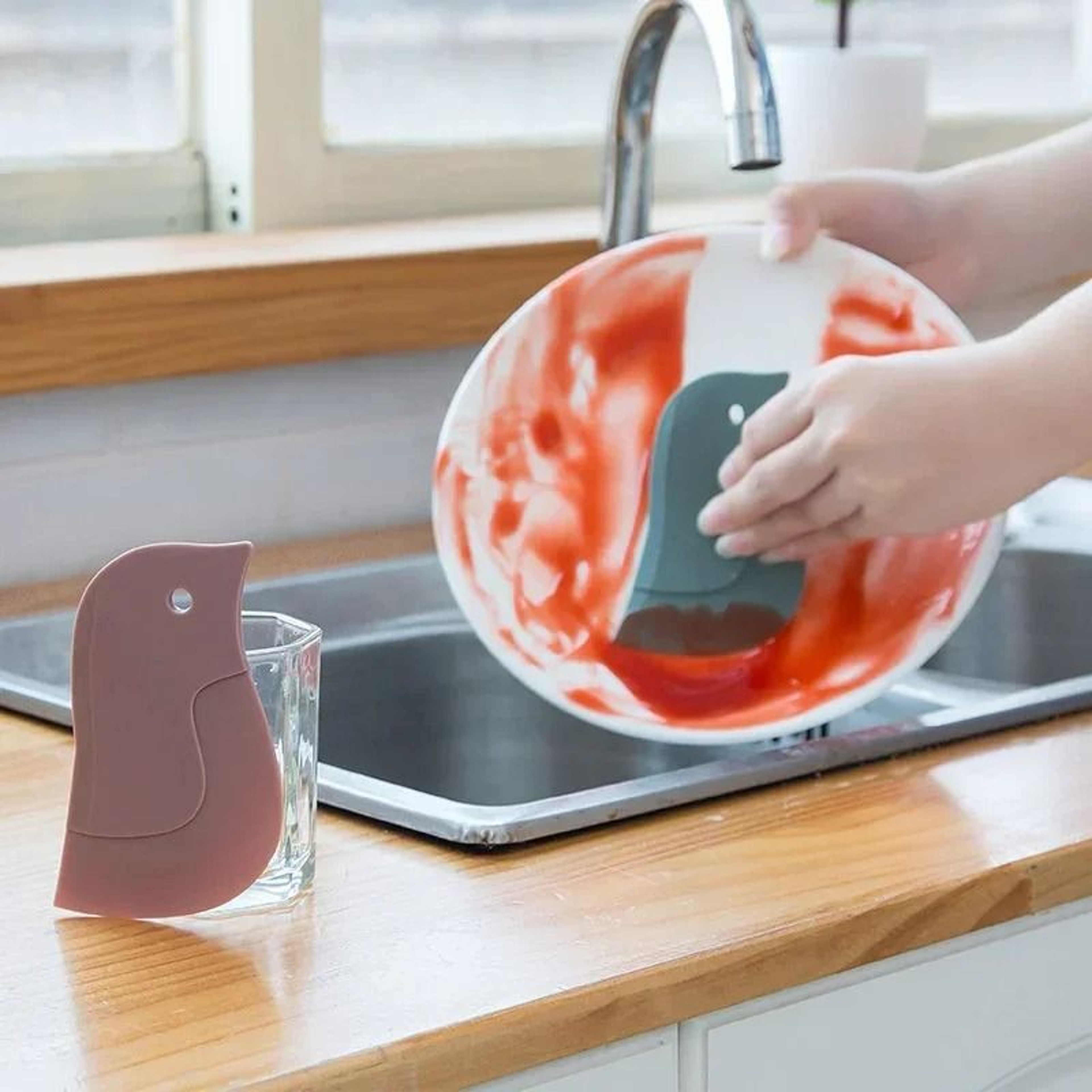 Soft Silicone Kitchen Scraper For Pots Pans Grease Dirt And Nonstick Cleaning 7